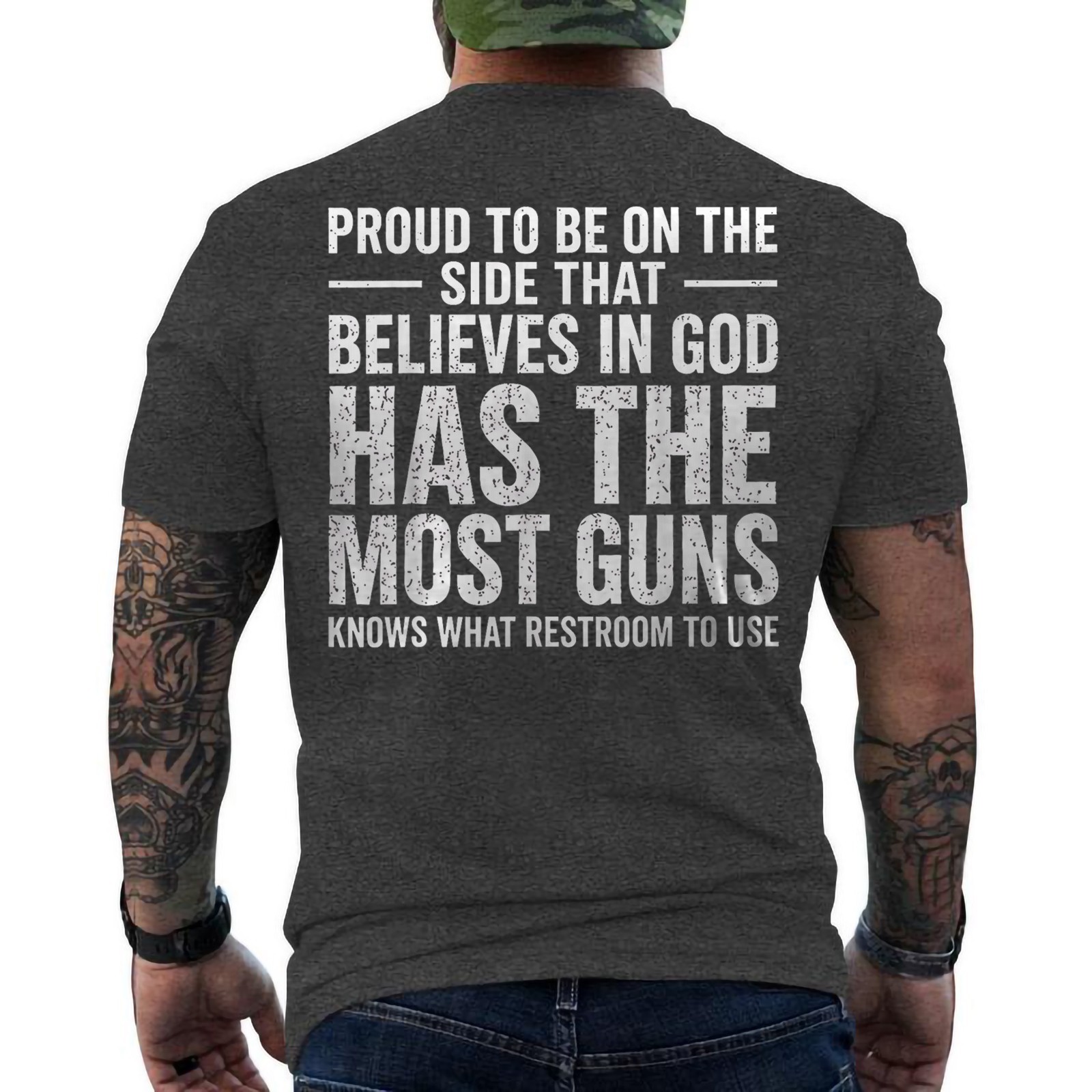 Funny Proud to Be On The Side that Believes in God ON BACK T-Shirt