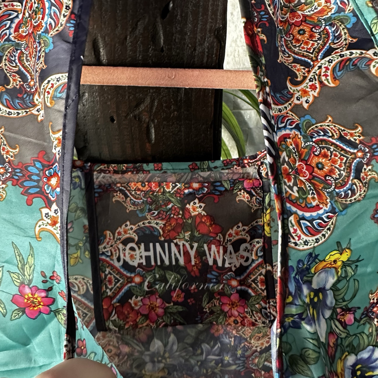 Johnny Was California Boho Multicolor Floral Paisley Re-usable Foldable Tote