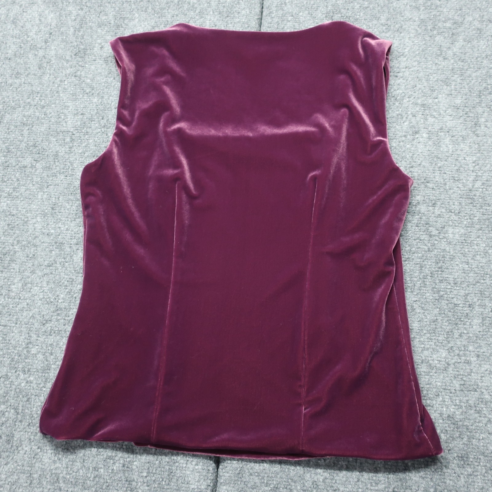 White House Black Market Blouse Top Womens S Wine Smooth Feel Velvet Square Neck