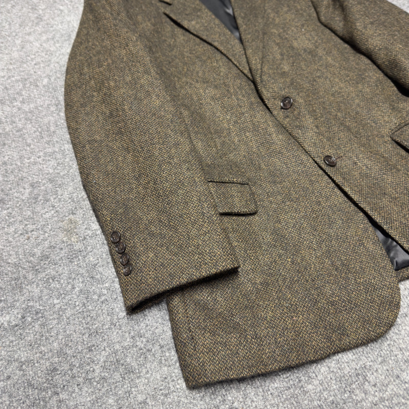 Barrington Tweed 100% Wool Sport Coat Blazer Jacket Men 42R Brown Nailhead