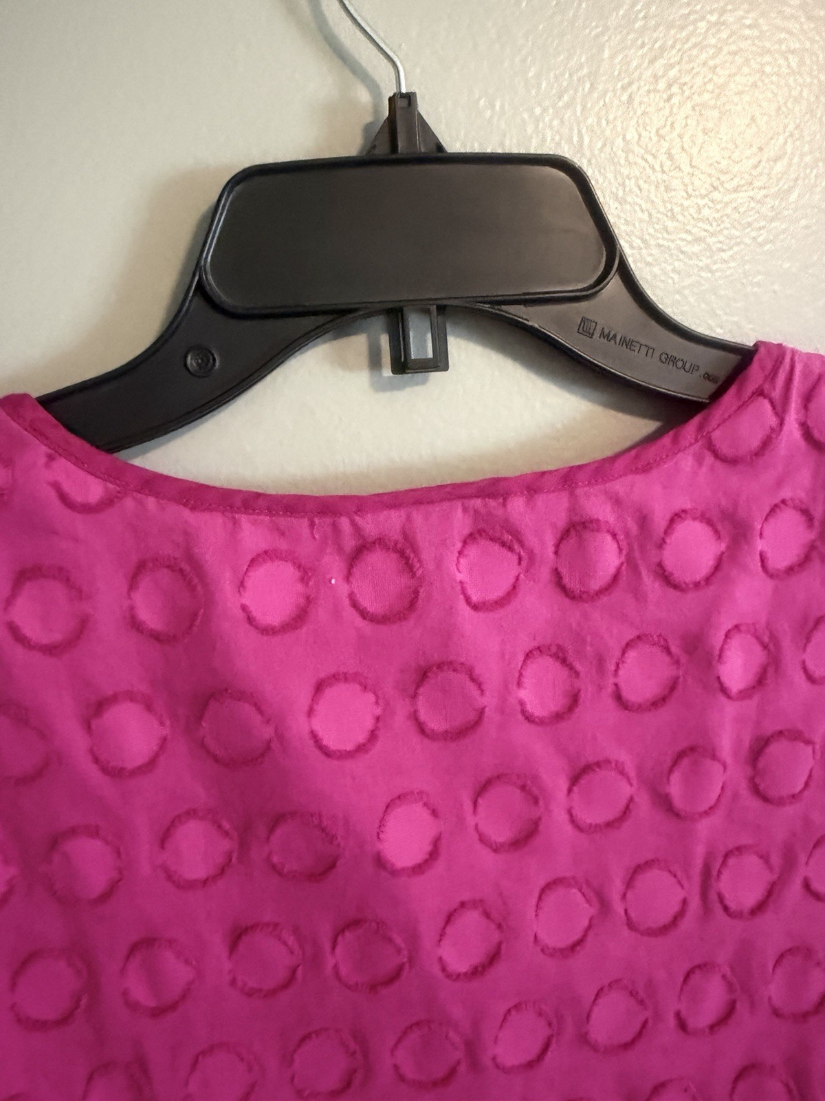 Talbots Pink Sleeveless Textured Circle Pattern Cotton Blouse Size 14