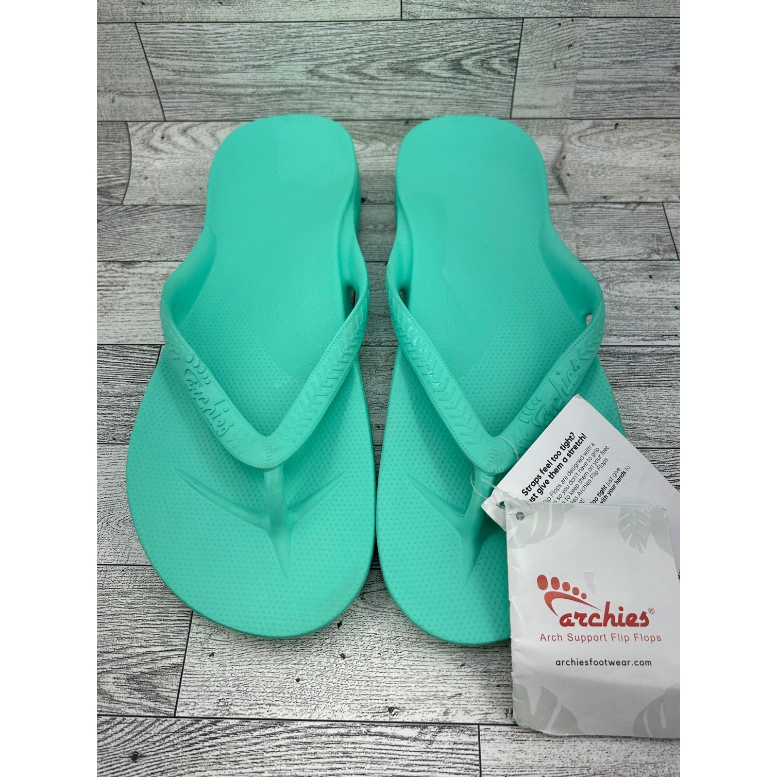 Archies Arch Support Flip Flops Mint Green Men 10 Women 11 Orthotic Sandals NEW