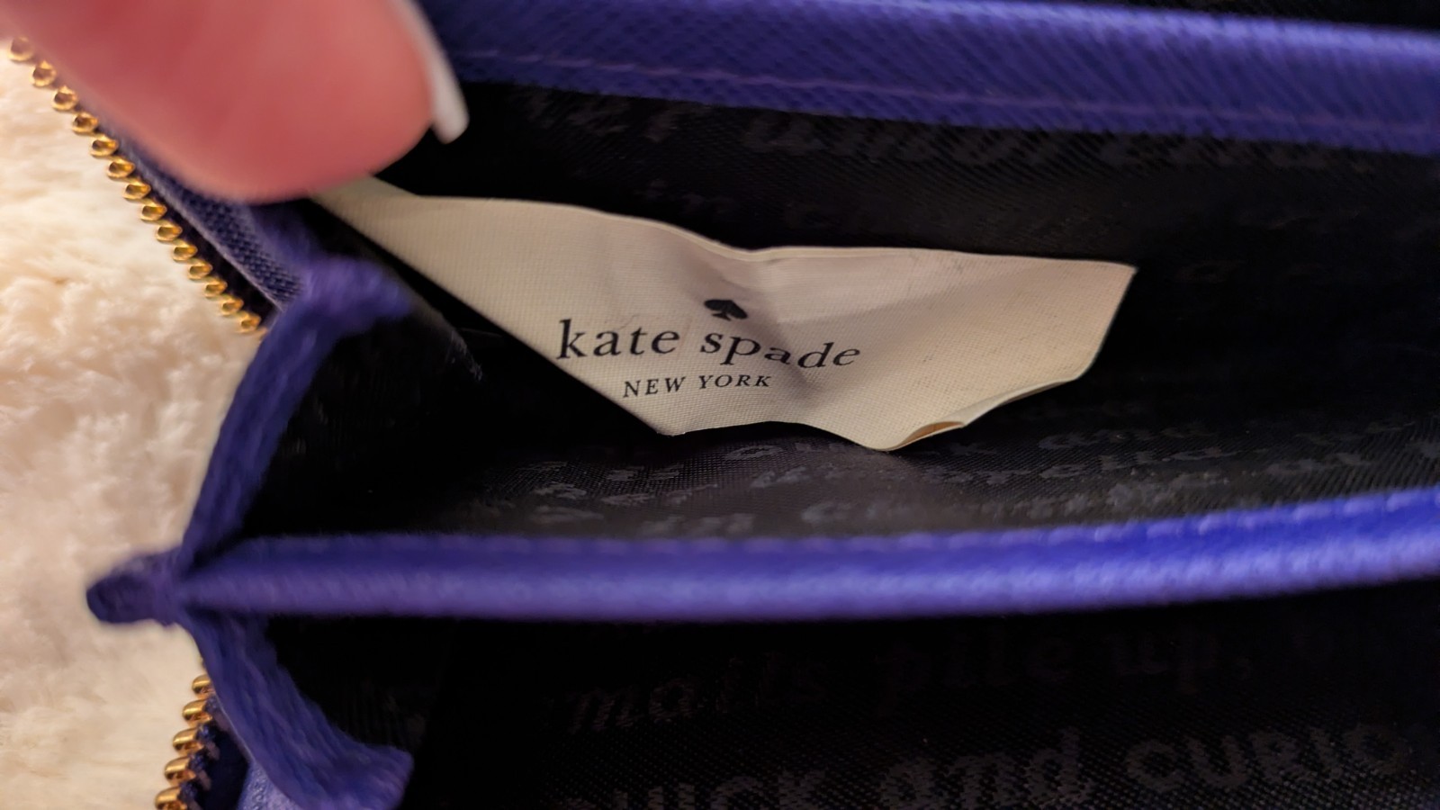 Kate Spade New York Hartley Lane Cassidy Keychain Purple Wallet Initial S