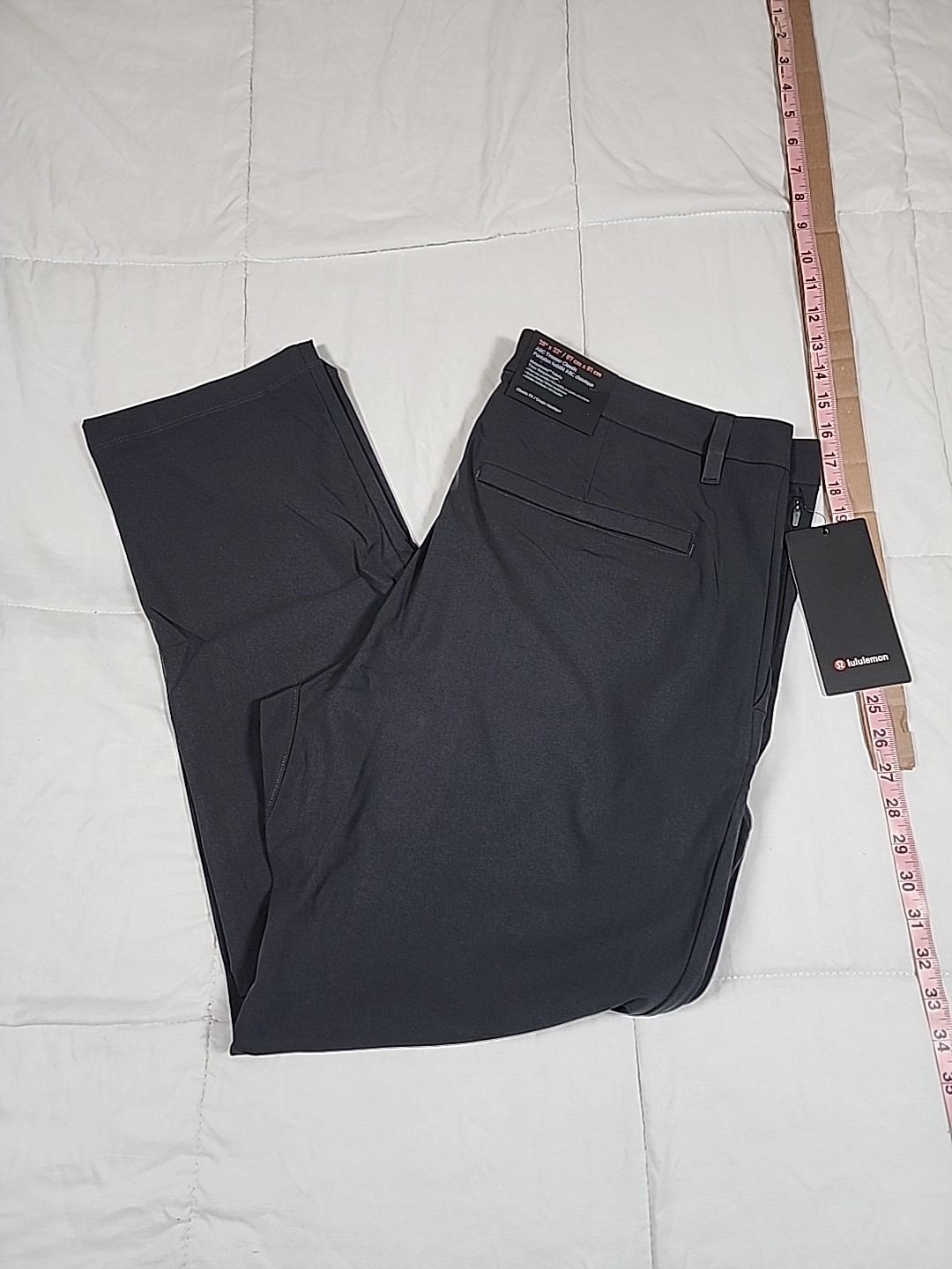 38×32 Lululemon ABC Trouser Classic Fit Warpstreme Men’s Pants Color Obsidian