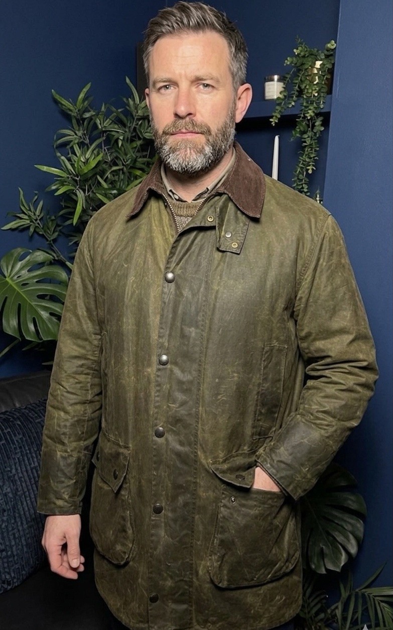 Vintage 1988 Barbour Border A200 C36 Wax Jacket Coat Green Mens Small Medium 96