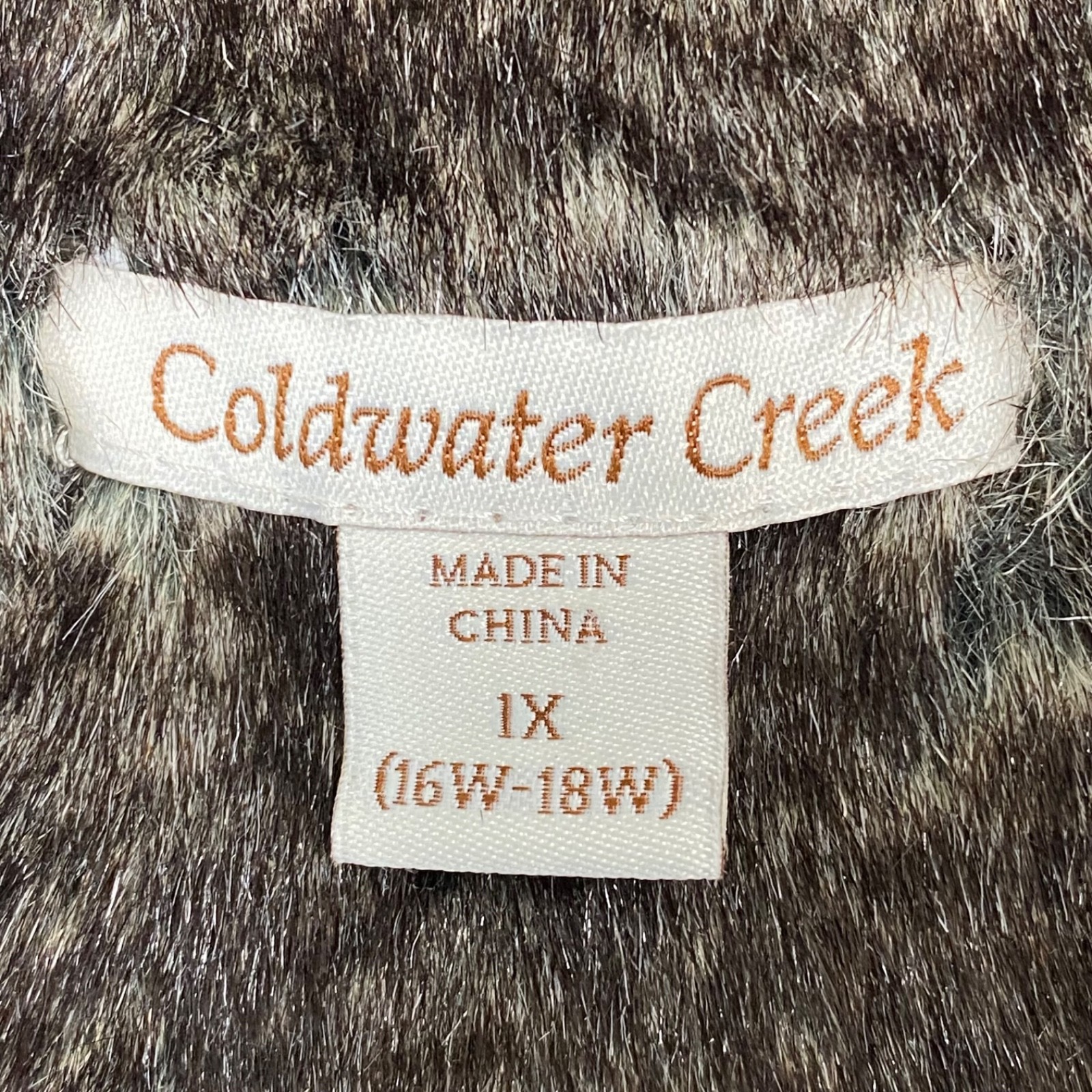Coldwater Creek Womens Faux Suede Fur Lined Vest Size 1X Outdoors Toggle Button