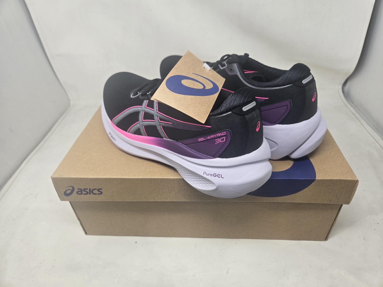 ASICS Women’s Gel-Kayano 30 Running Shoes, 9.5, Black/Lilac HINT