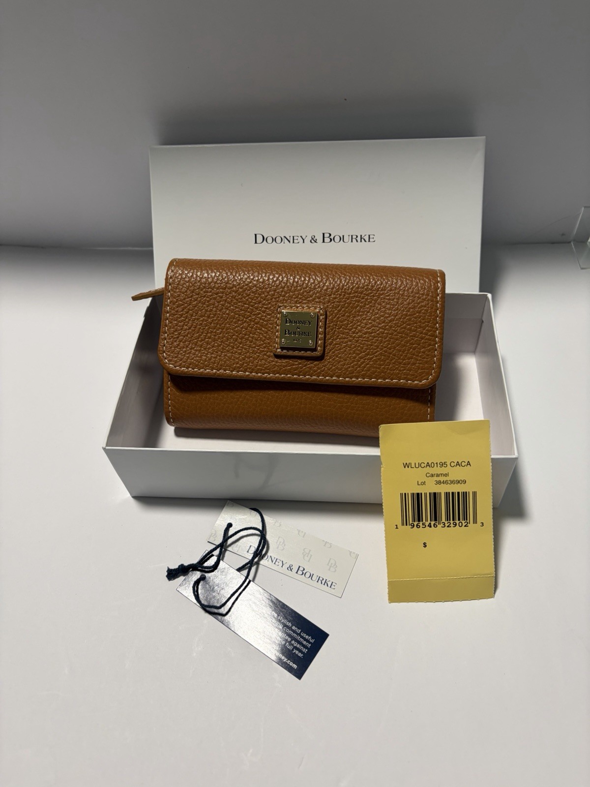 Dooney & Bourke Lucca Leather Satchel In Caramel W/Matching Lucca Flap Wallet