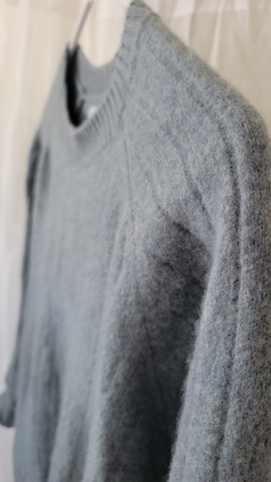 Everlane Women 100% wool Light Blue wool Ribbed Crewneck Sweater Size Large