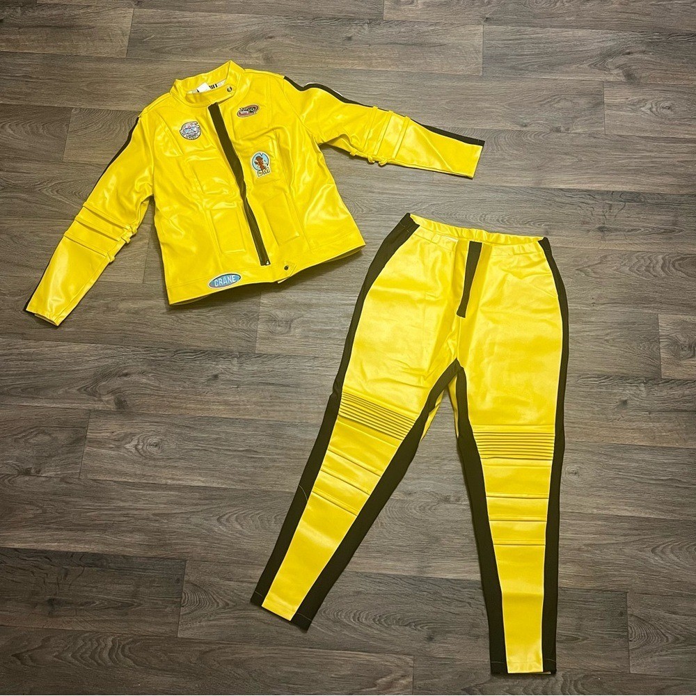 NEW Kill Bill Beatrix Kiddo Miramax Faux Leather 2 Piece Pant Jacket Size XL NWT