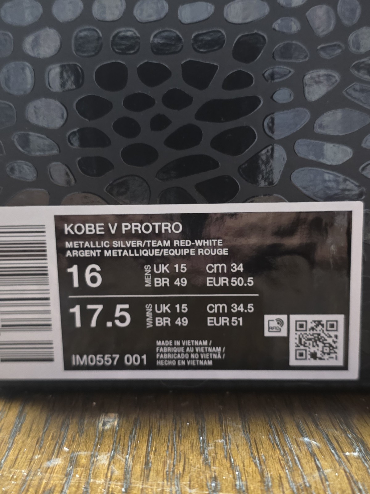Nike Zoom Kobe 5 Protro Lower Merion Aces Metal Sil Team Red 26 **EMPTY BOX ONLY