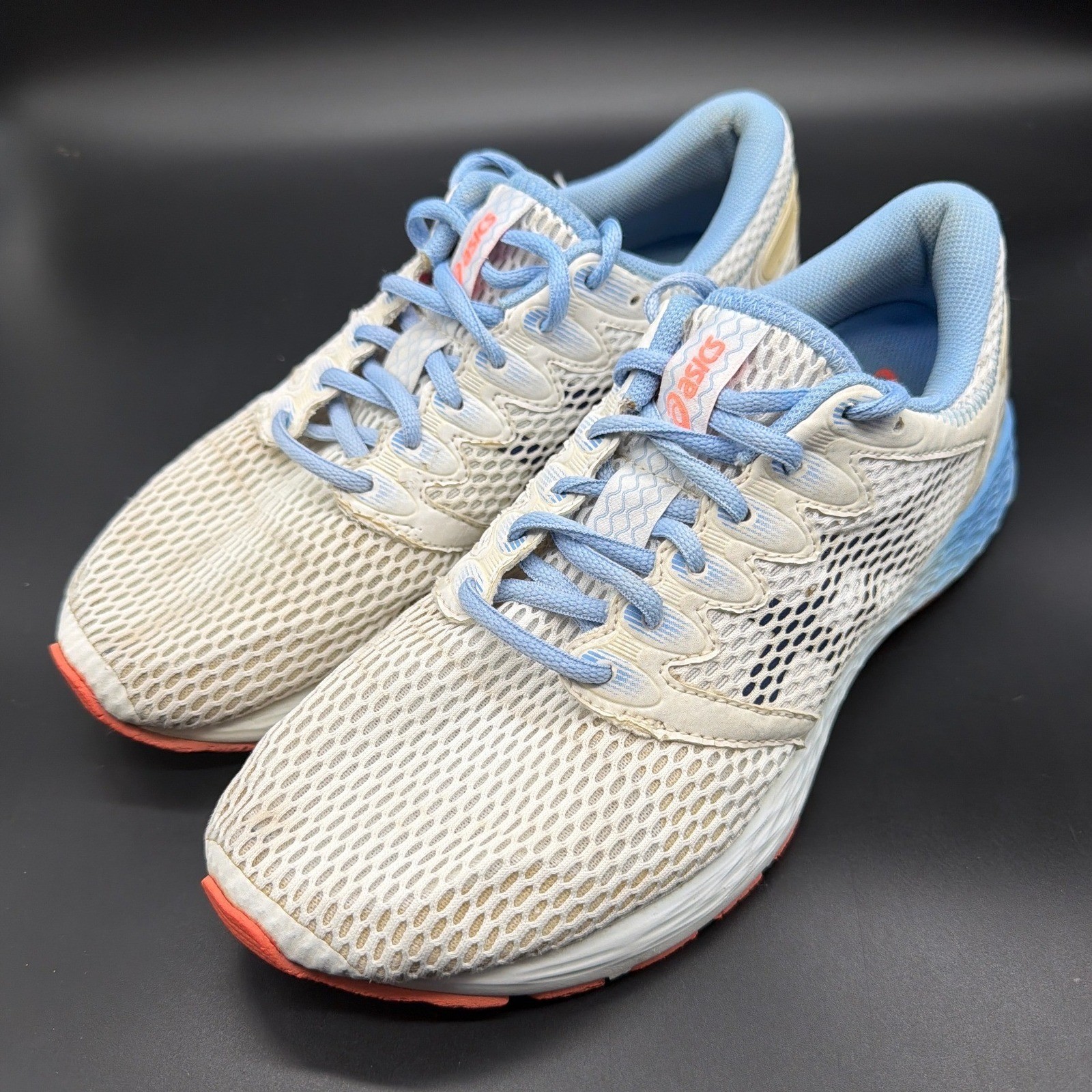 Asics RoadHawk FF 2 Womens Running Shoes Cream Blue 1012A123 Size 9.5