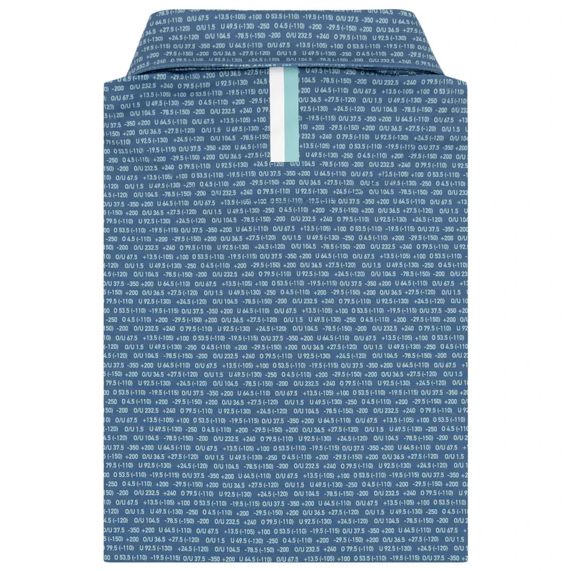 ✨Rhoback Moneyline Blue Green Polo Engineered Fiber Performance Golf Shirt Top