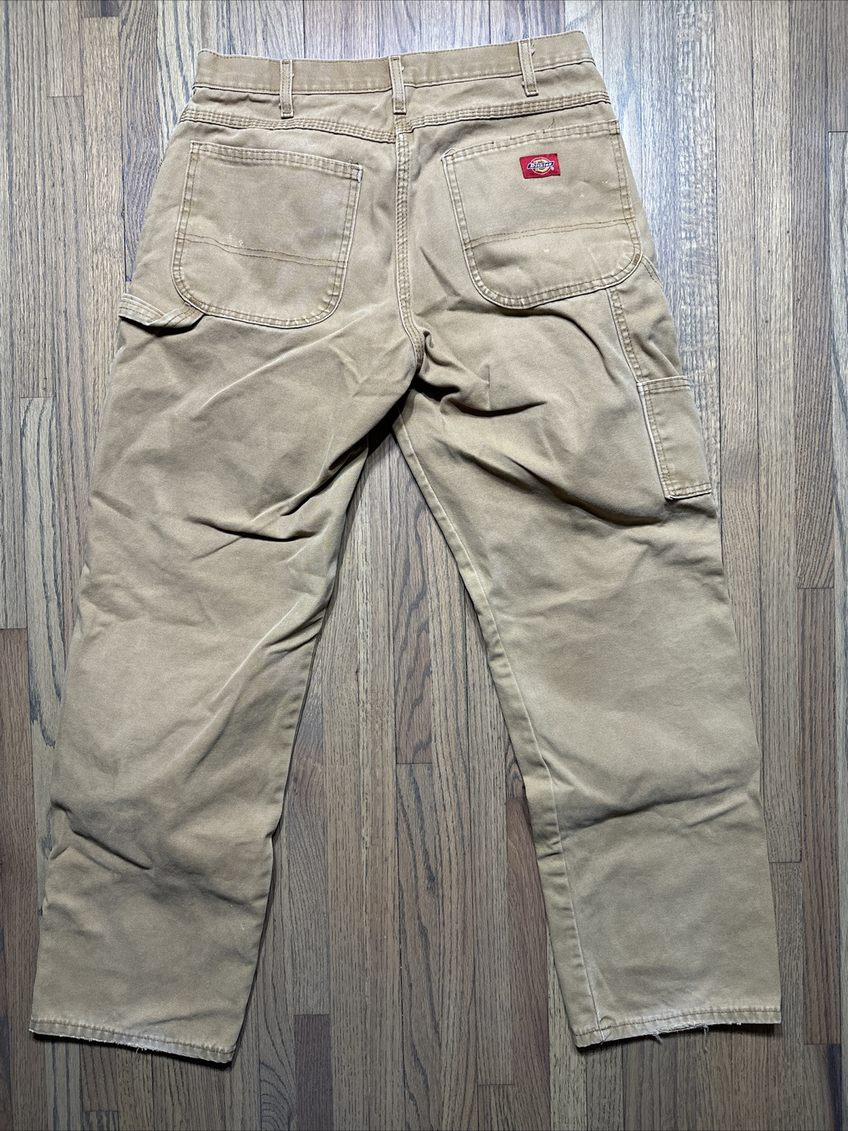 Distressed Worn DICKIES CARPENTER PANTS Classic Brown Tan 32×32 1990s Y2K