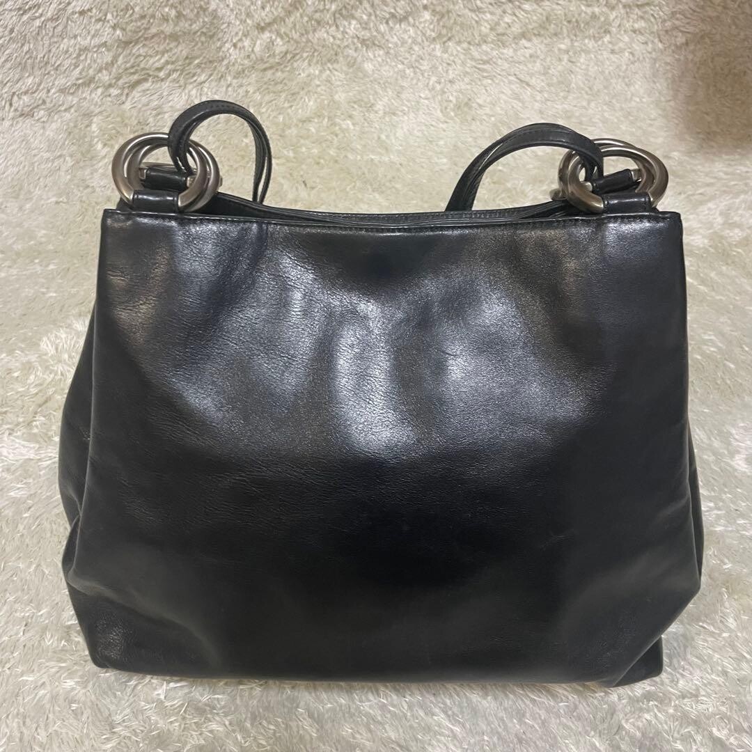 Bally Black Leather Shoulder Bag Women Large Tote Style 15.75 x 12.2 x 5.1 in