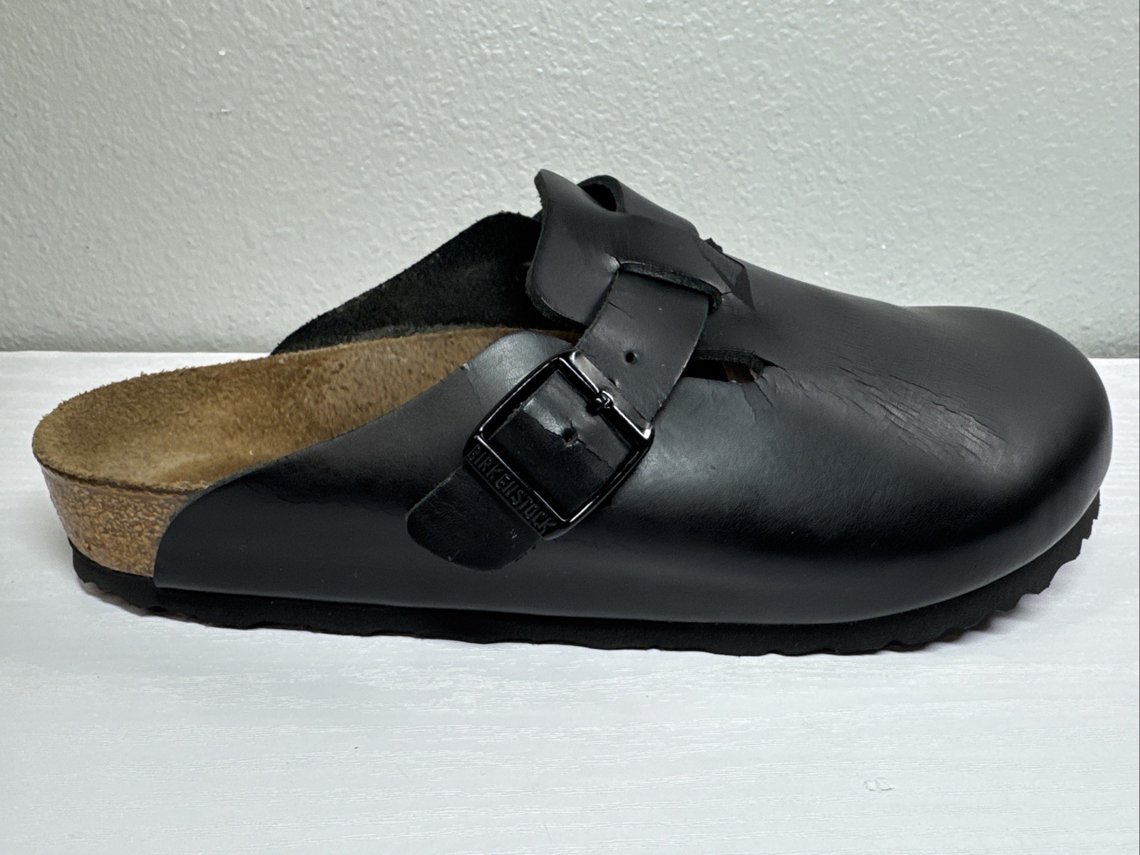 Birkenstock Boston Leather Black Clogs US Size 8-8.5 Women’s – Used – See Pics!