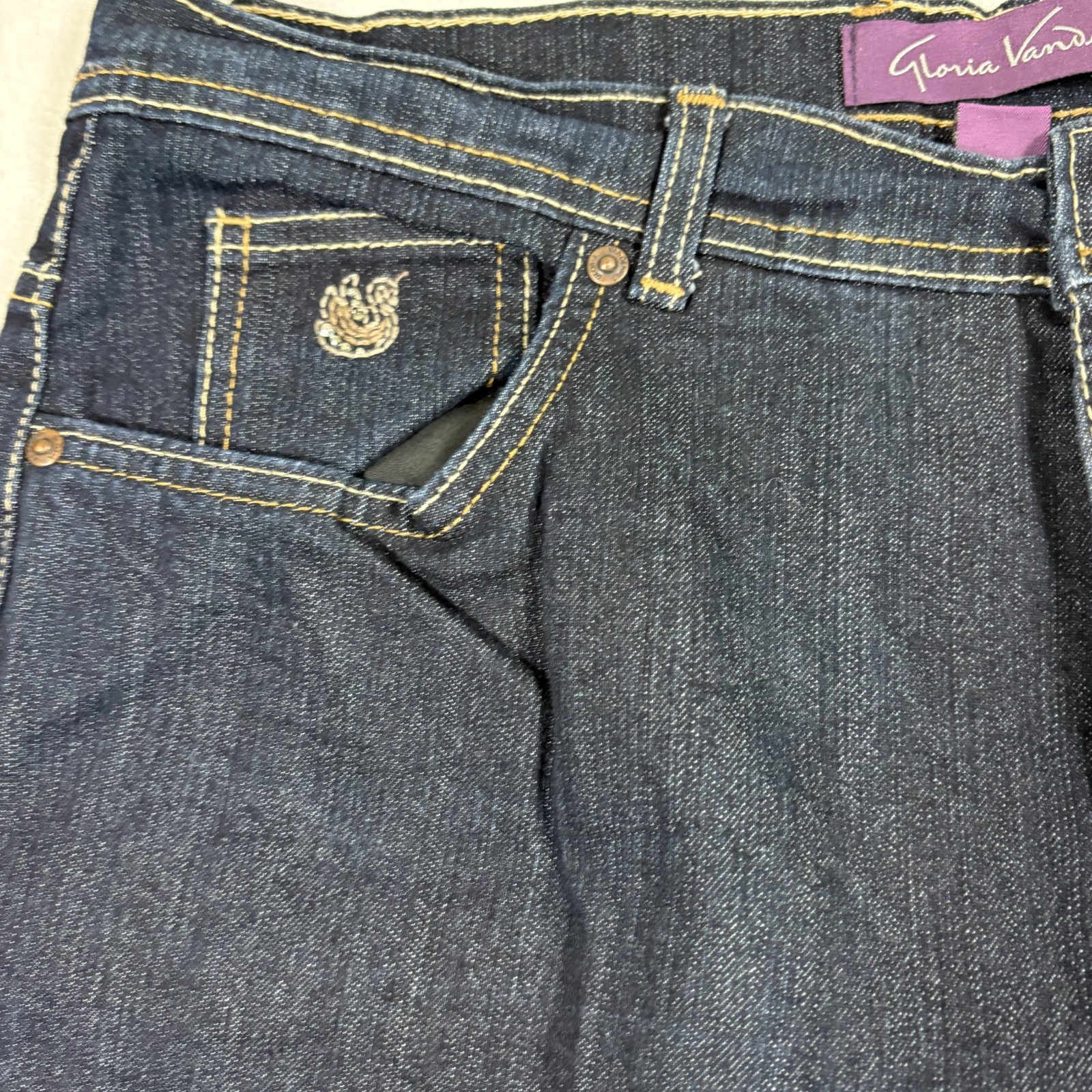 Gloria Vanderbilt Womens Amanda Jeans Size 14 Dark Wash High Rise Denim Y2K