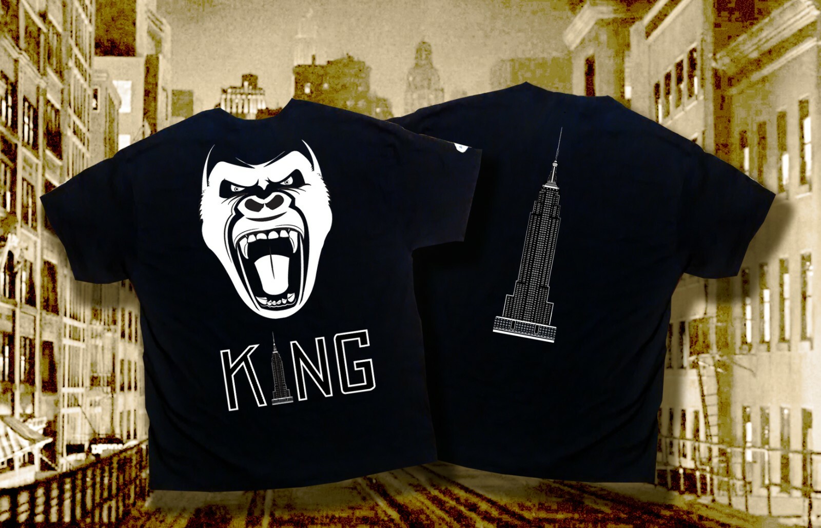 Godzilla vs King Kong – King Kong! Unisex Cotton Tee youth–adult sizes!
