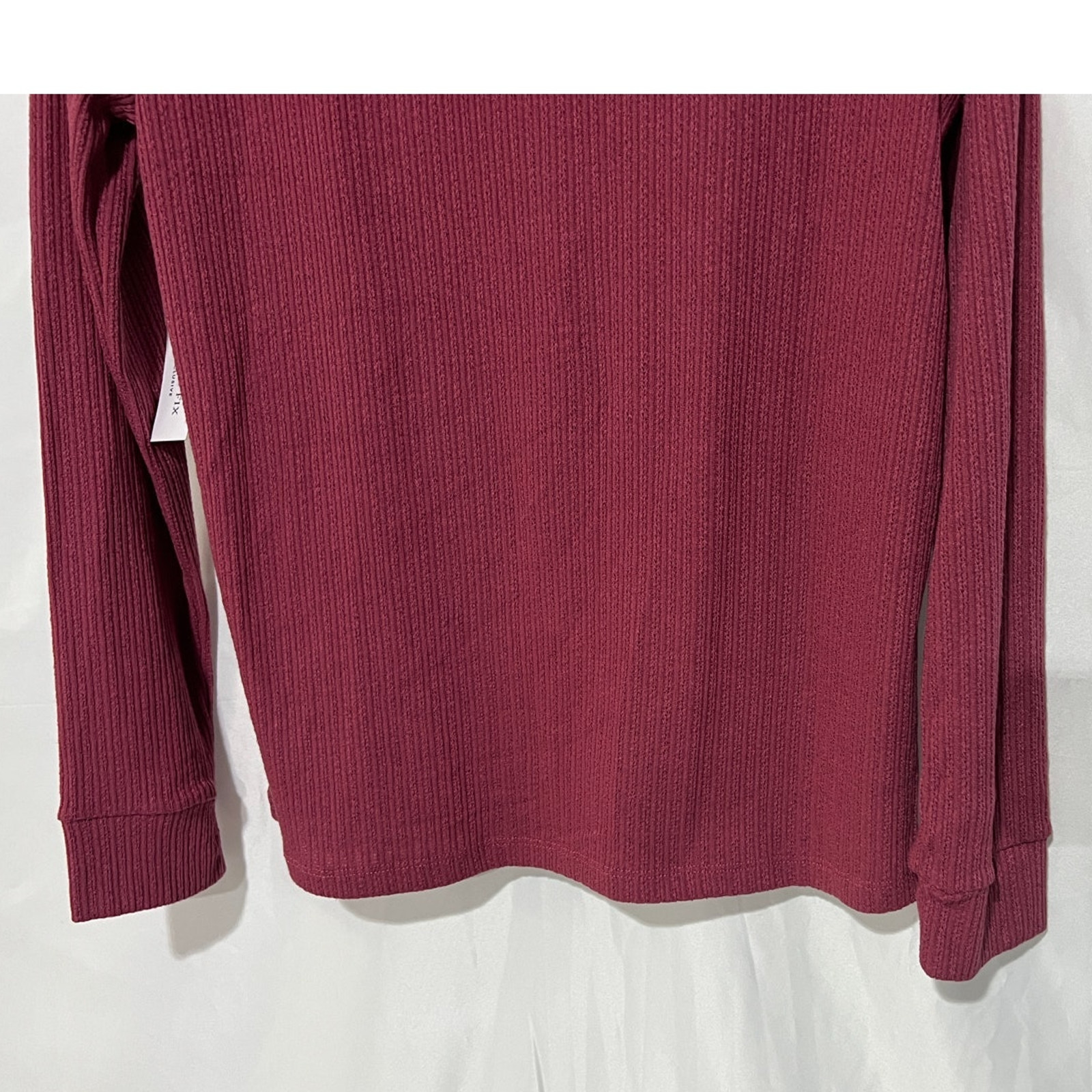 Pink Clover Top Womens Large Long Sleeve Mock Neck Ribbed Stitch Fix Mauve NEW
