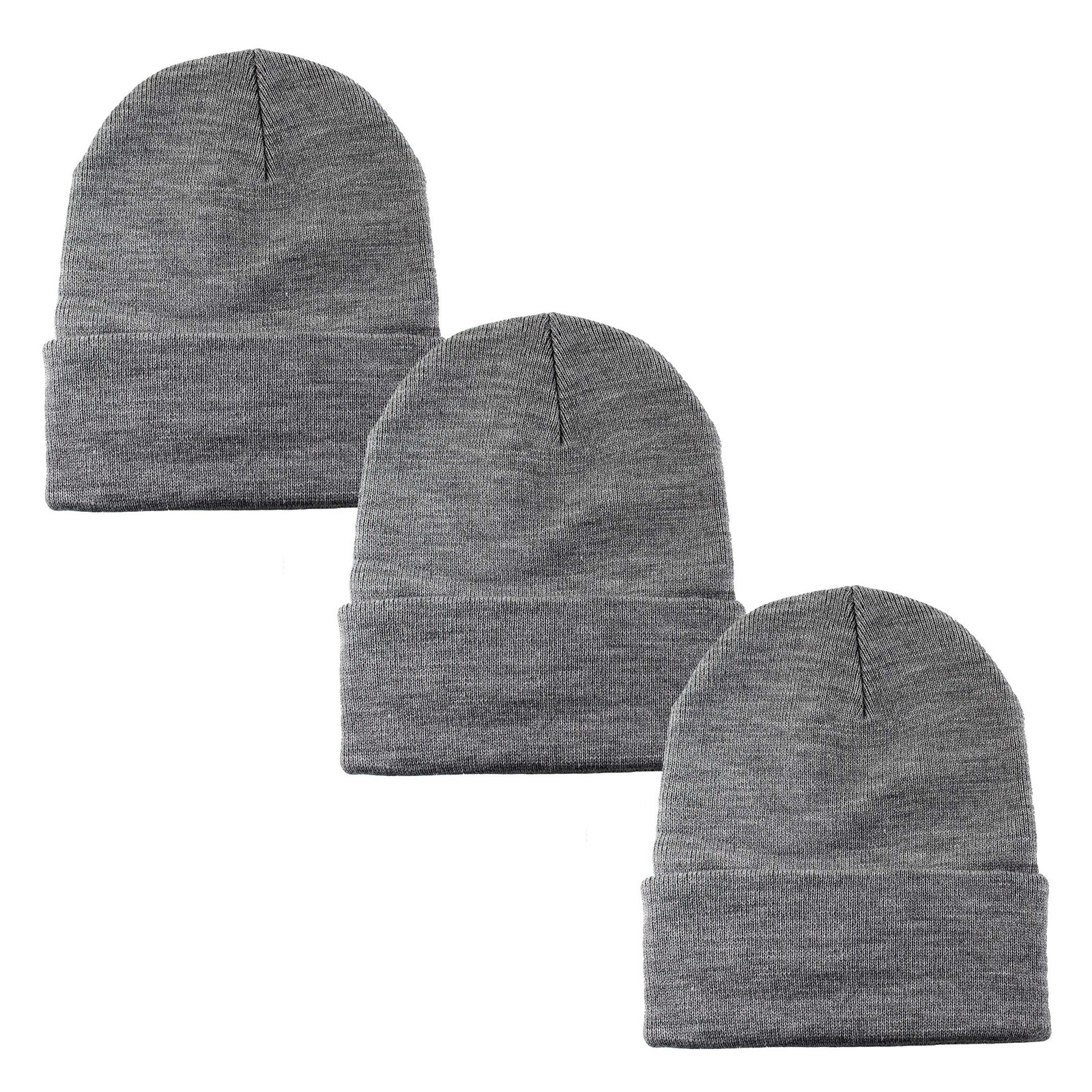 Unisex Beanie Cap Knitted Warm Solid Color Winter Hat for Men Women Teens
