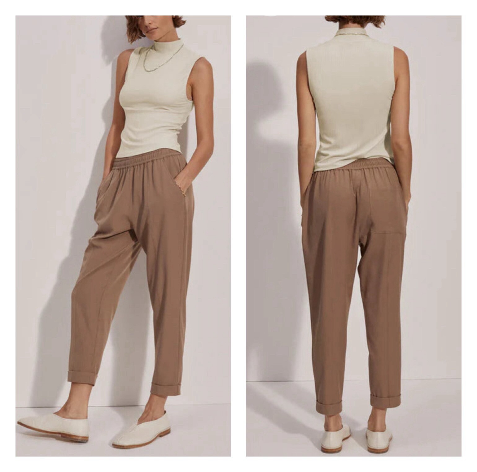 Varley – Oakland Turn-Up Taper Pant 25” Size Small Khaki
