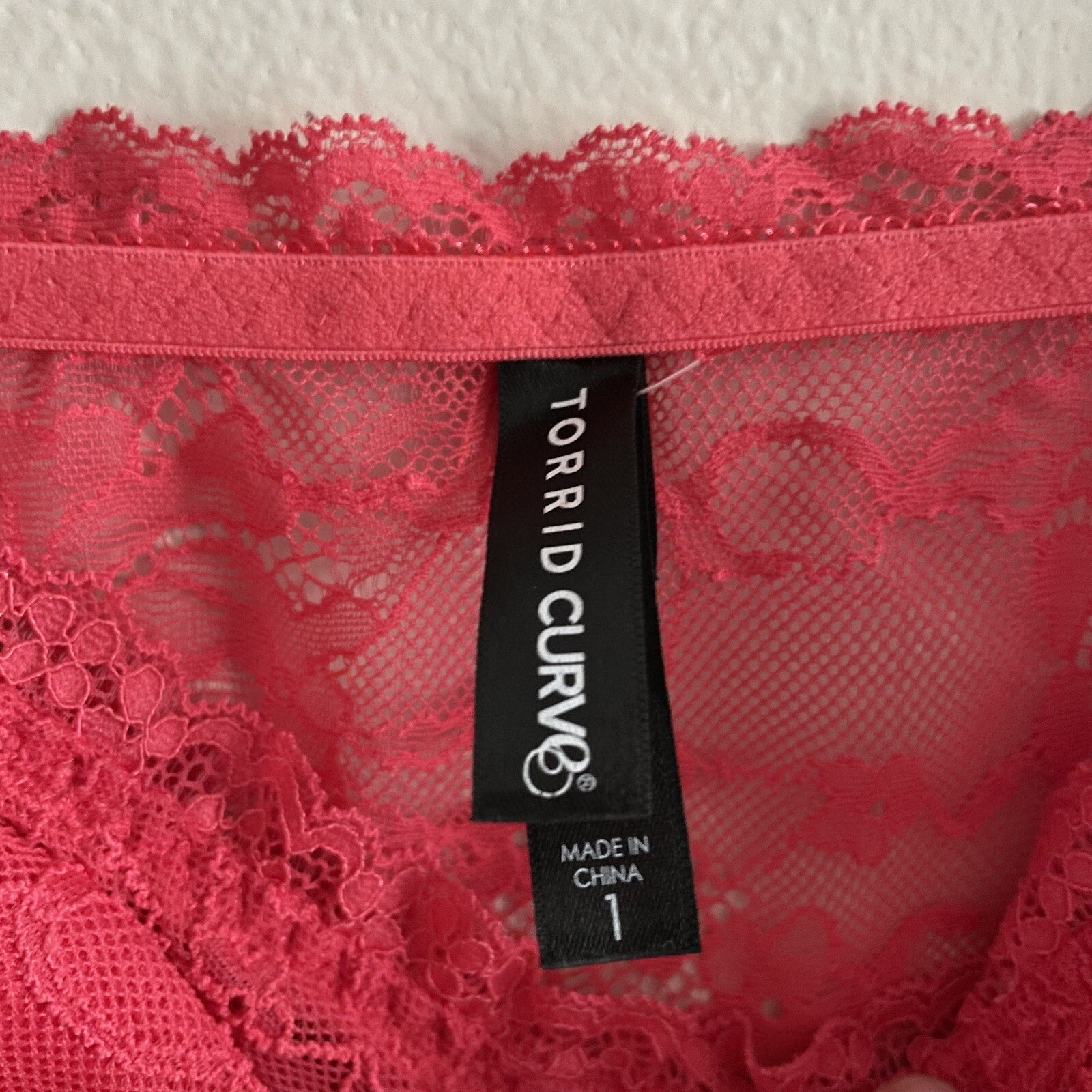Torrid Curve 1X Tea Berry Removable Multiway Straps Lightly Lined Lace Bandeau