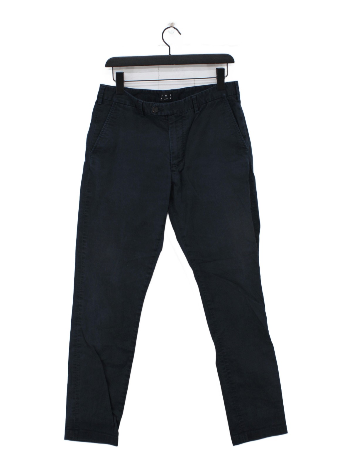 Asket Men’s Trousers W 32 in Blue Cotton with Elastane Straight Chino