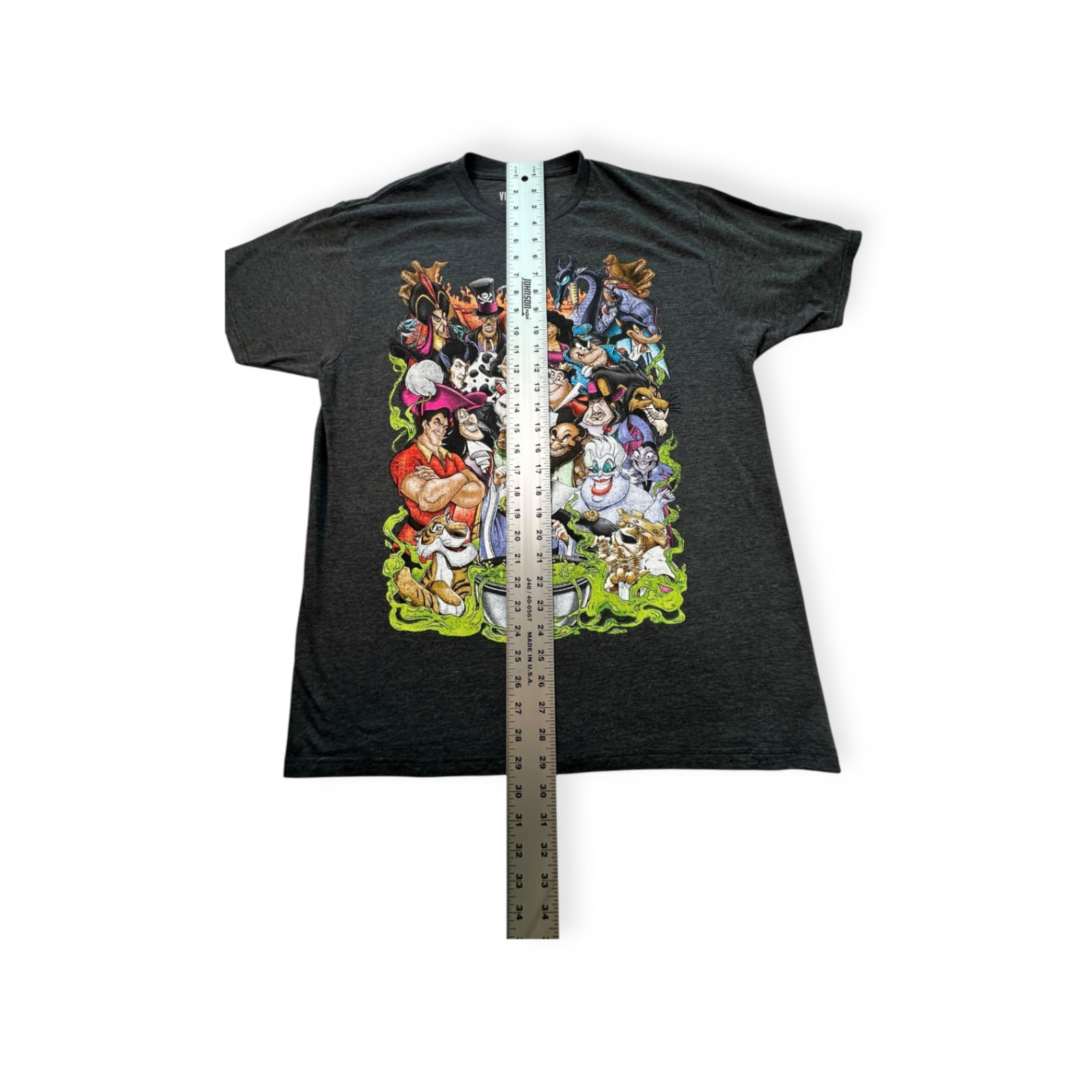 Disney Dark Grey Crew Neck Short Sleeve Cotton Men All Seasons T-Shirt L