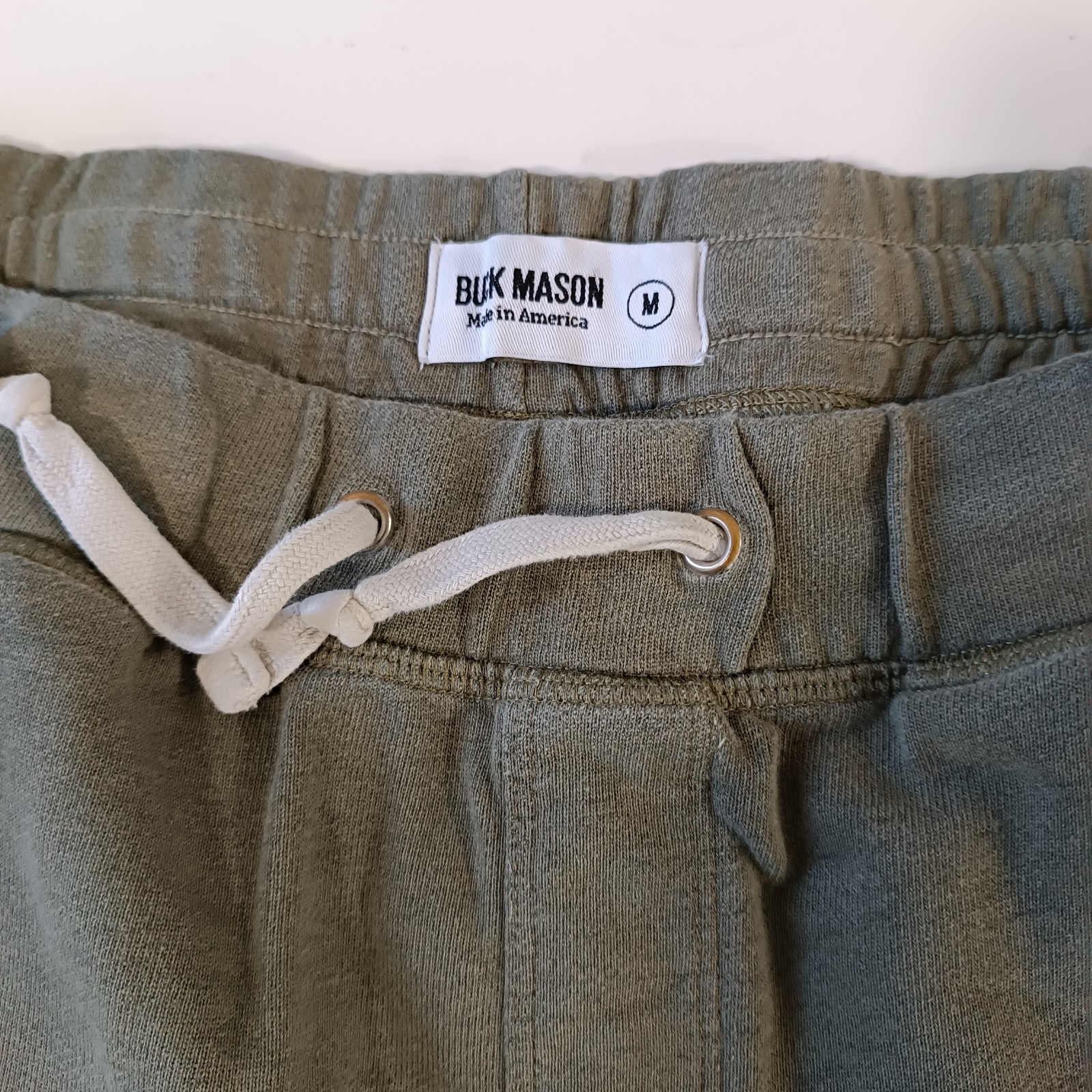 Buck Mason Sweatpants Mens Size M Olive Brushed Loopback Heavyweight Casual