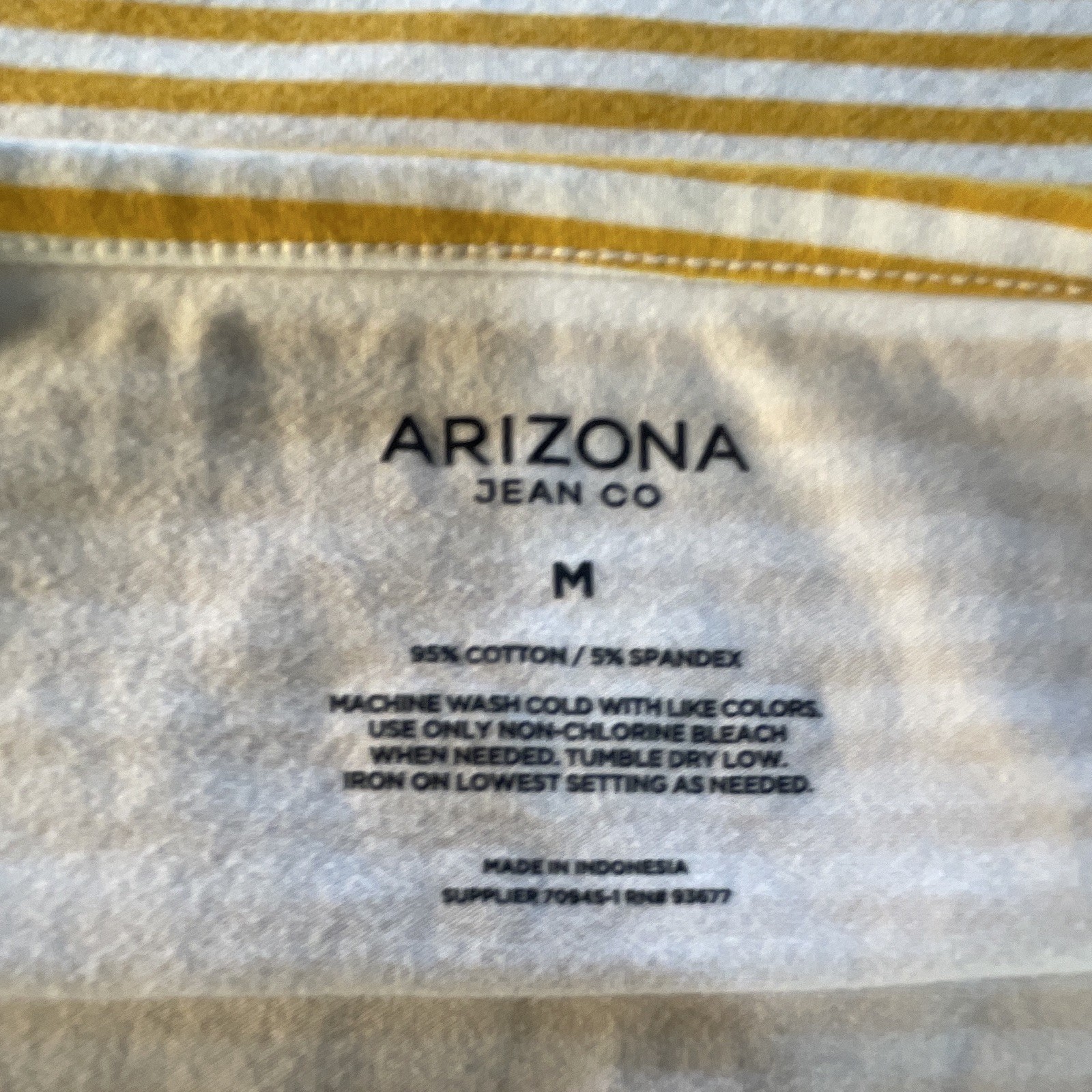 Arizona Jean Co Yellow/White Striped Halter Cropped Tank Top, M Cotton Stretch