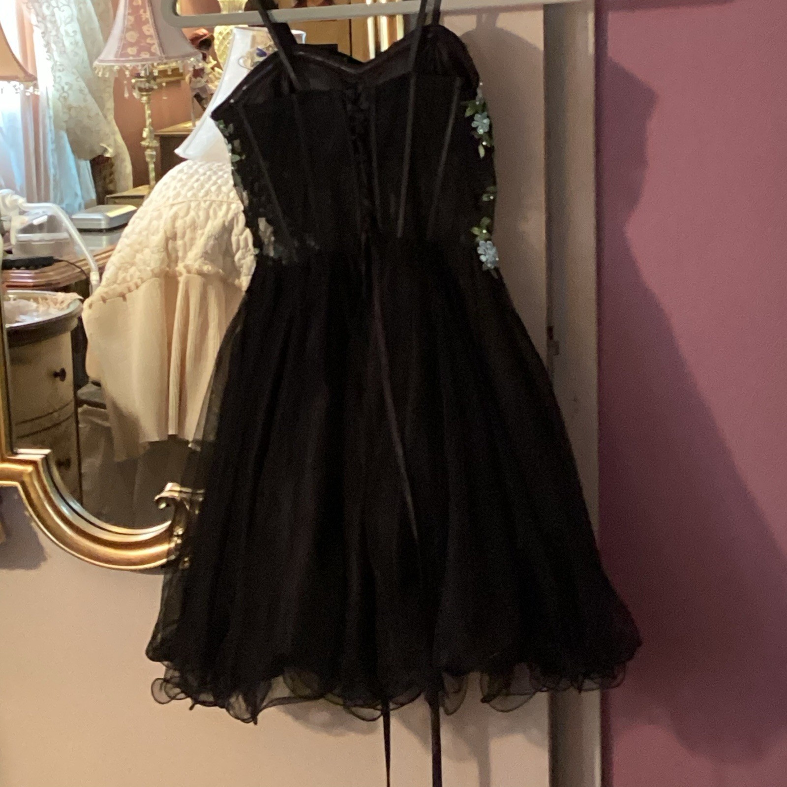 Cutest Formal Mini Dress Size 0 . Brand Blondie In Black Mesh