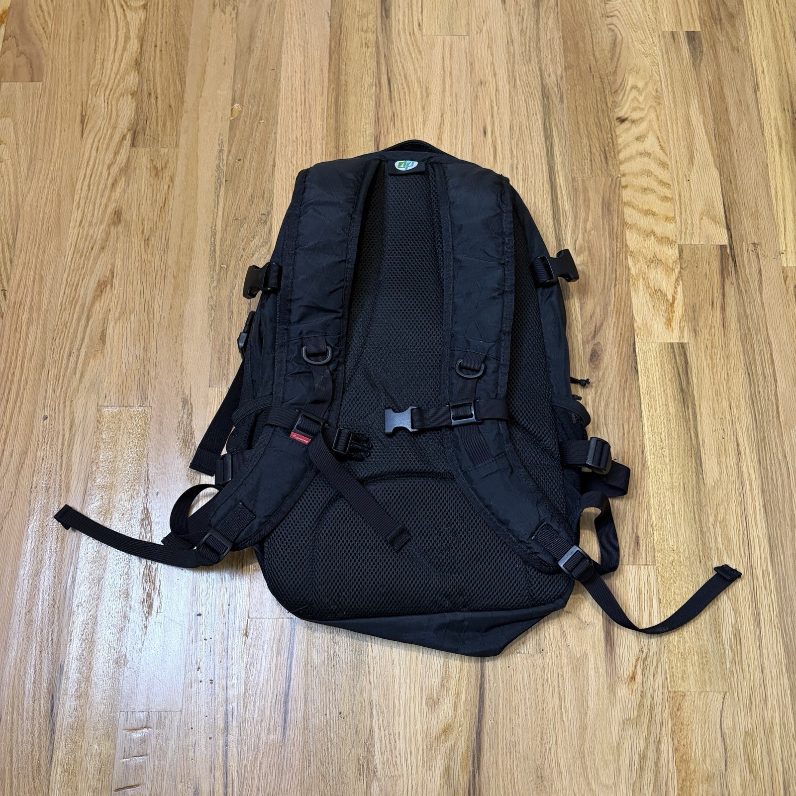 Supreme FW18 backpack Water/Abrasion Resistant Black W Silver Logo Chest Strap