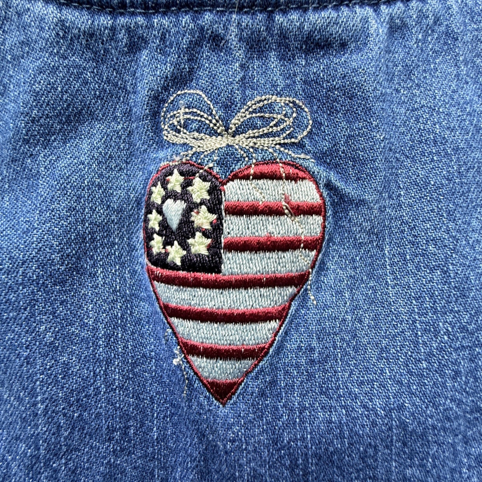 Christopher & Banks Womens Denim Jumper Dress Blue S 100% Cotton Patriotic