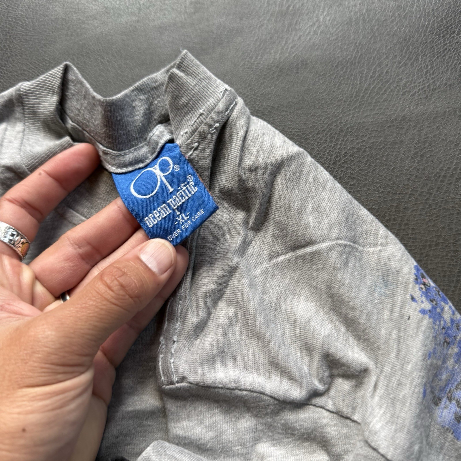 vintage 80s ocean pacific distressed faded graphic shirt