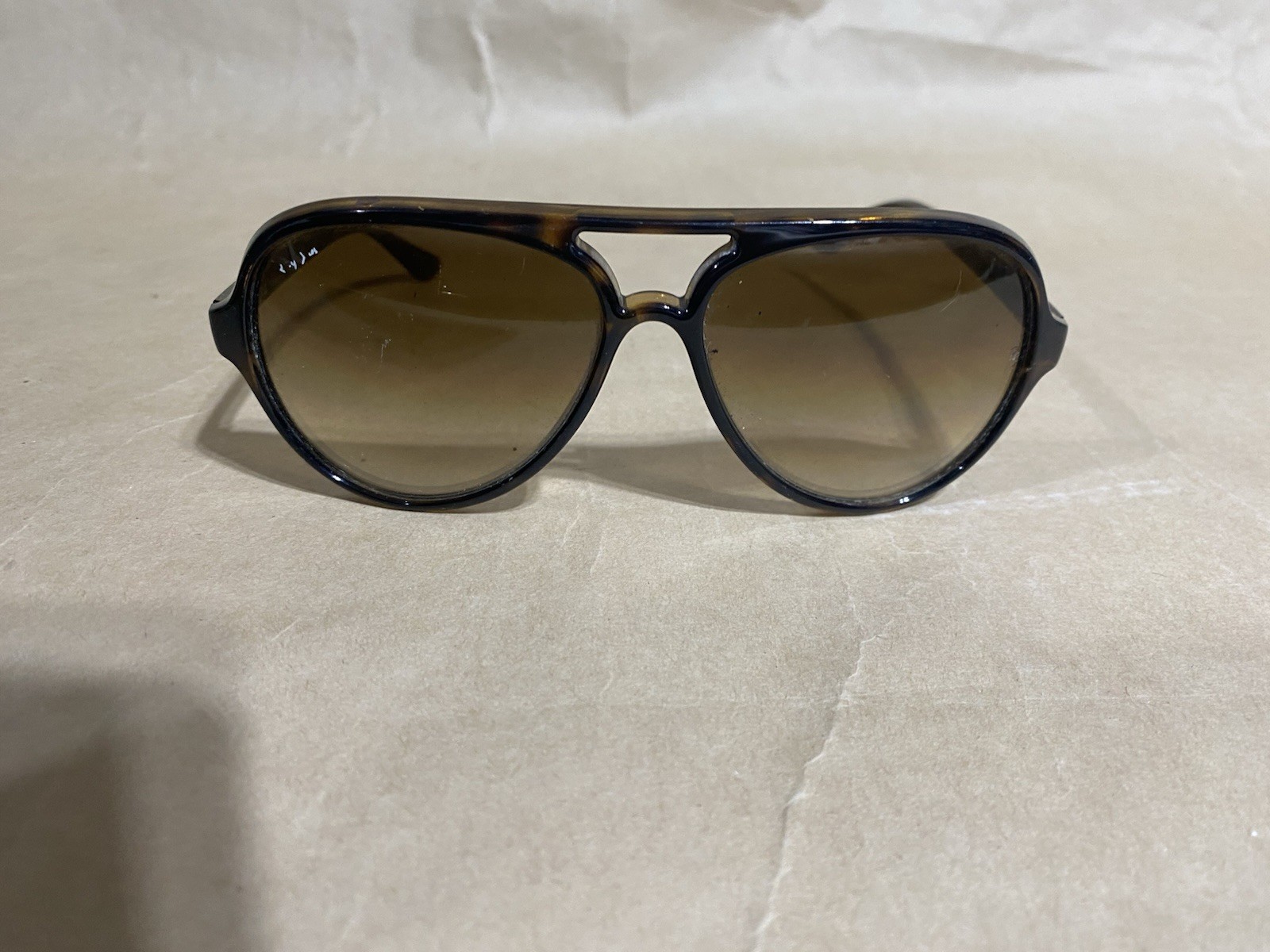 Ray-Ban CATS 5000 Sunglasses Mens RB4125 710/51 Made in Italy Tortoise Vintage