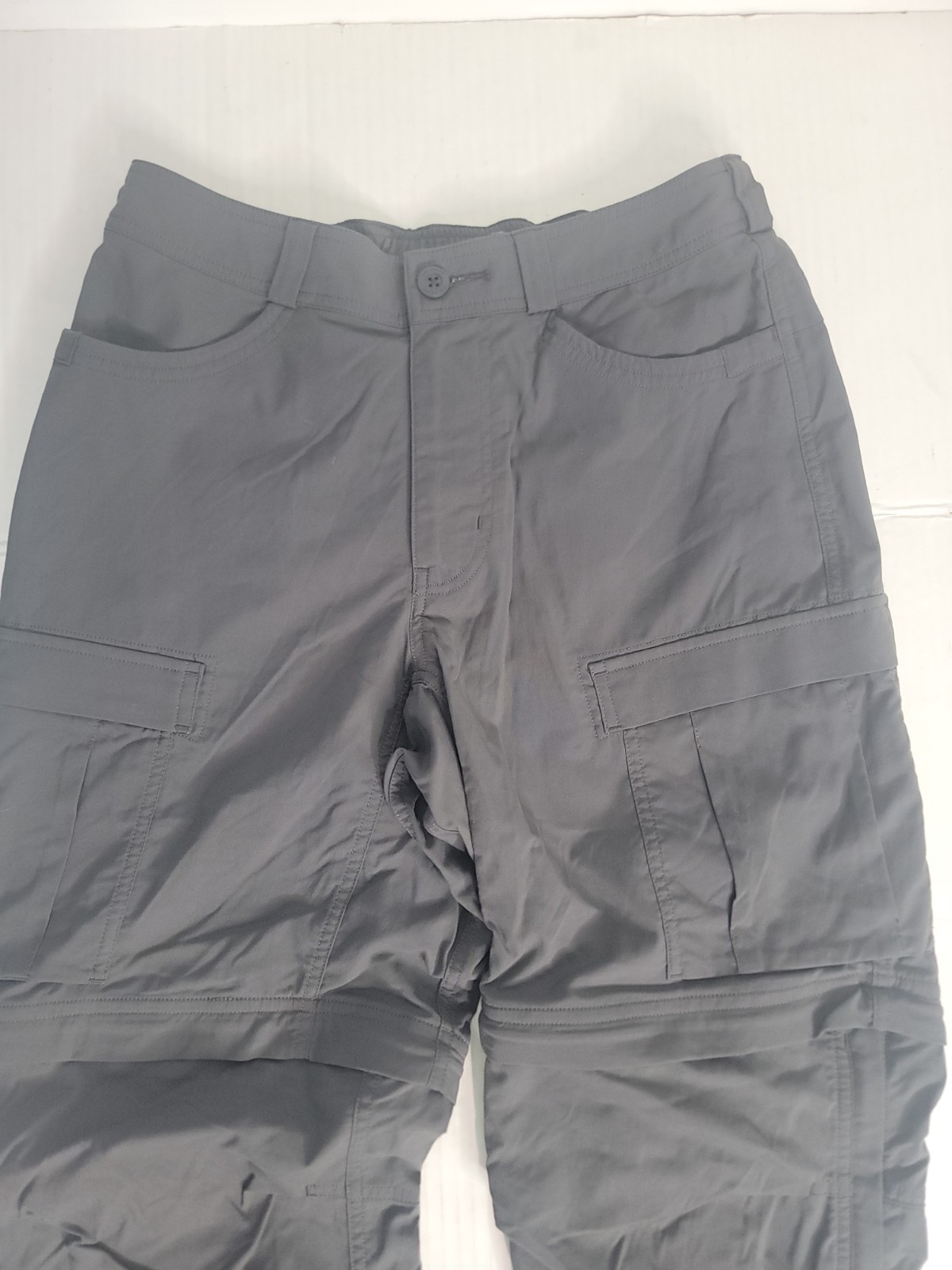 REI Co-Op Pants Mens SZ 30 X 32 Adjustable Length Cargo Gray Outdoor Hiking