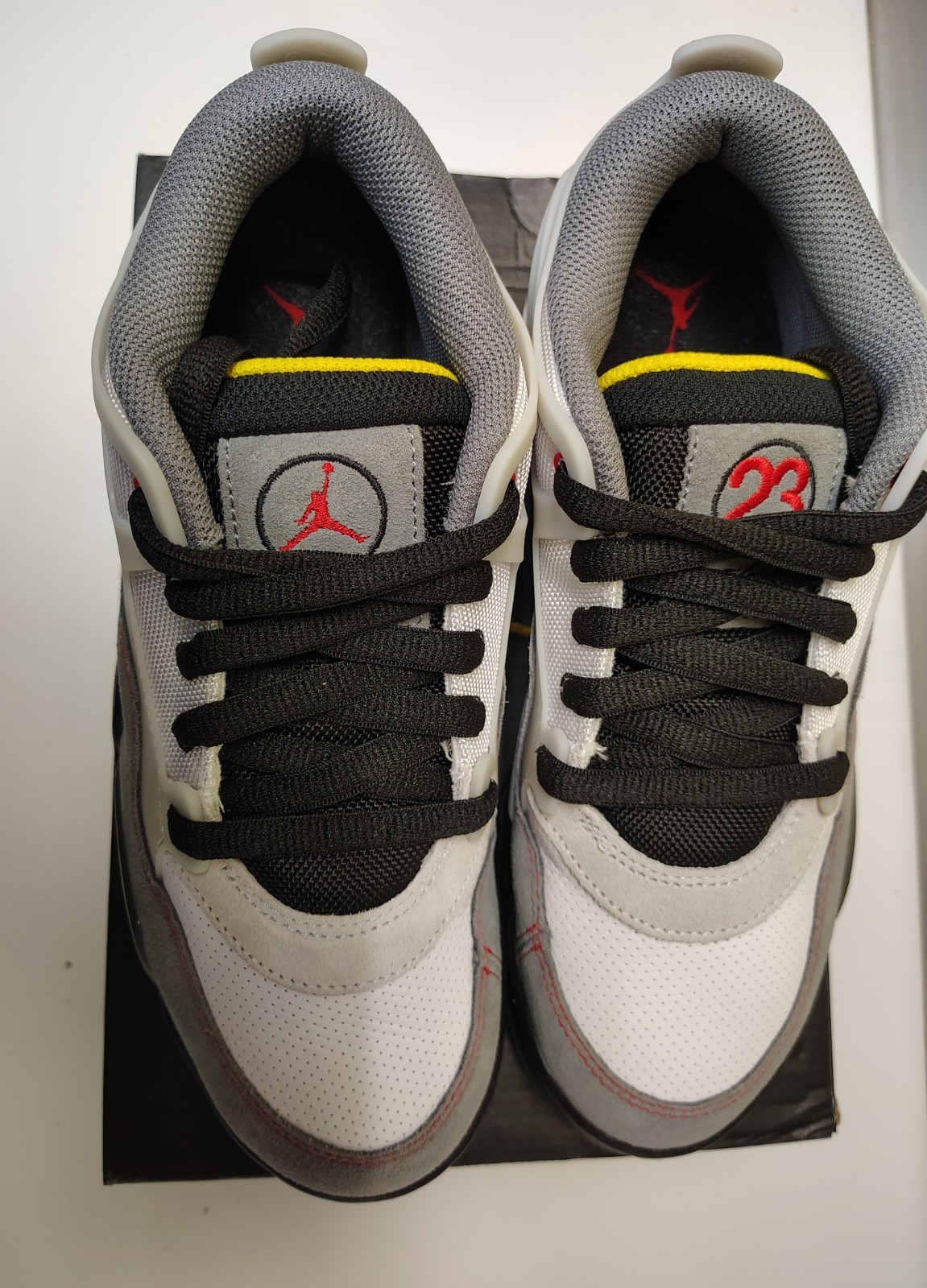 Air Jordan 4 RM White RED BLACK BLANC FUME Size 6.5Y/8W IB8051-100 New With Box