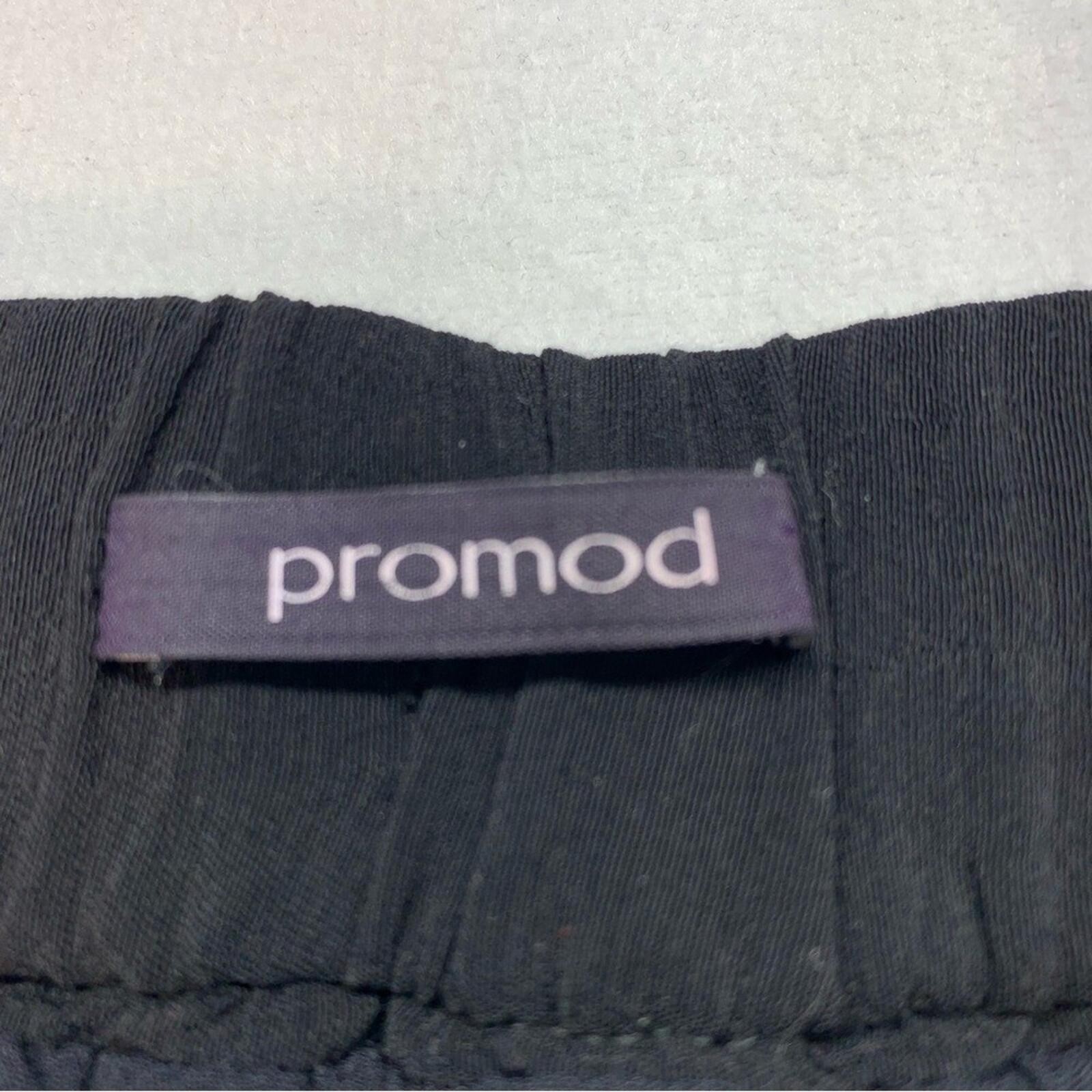 Promod Skirt Womens 8 Black White Herringbone Dot Print Lined Side Zip Pockets