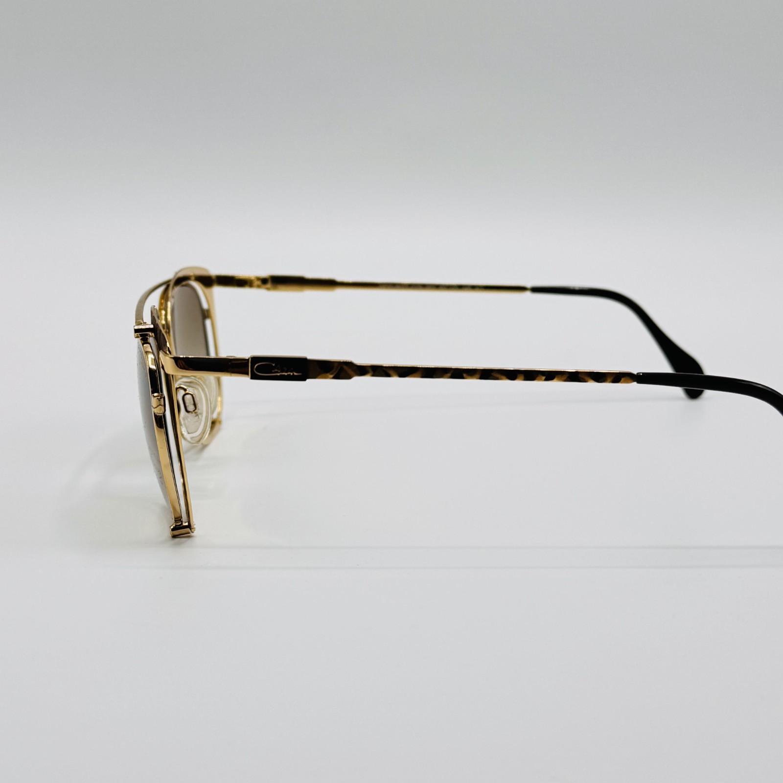 Cazal Sunglasses 9077 002 Gold Leopard Print Frame Brown Gradient Lens 50mm NEW