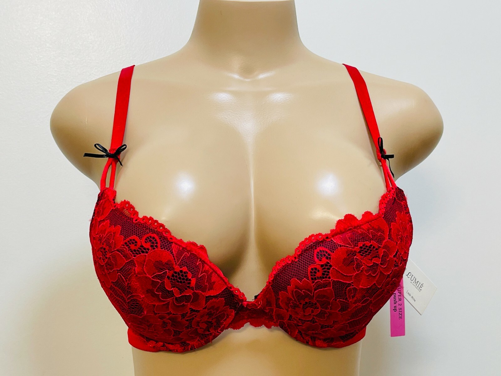 Extreme Ultimate Padding Power Lift Add 2 Cup Sizes Lace U Back Push Up Bra 1724
