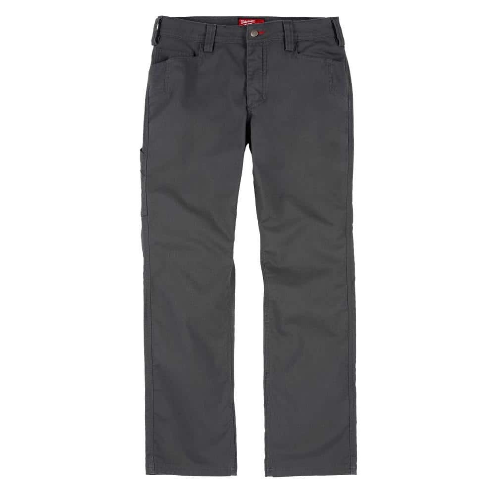 Milwaukee Men’s 36 in. x 30 in. Gray Cotton/Polyester Work Pants with 7 Pockets