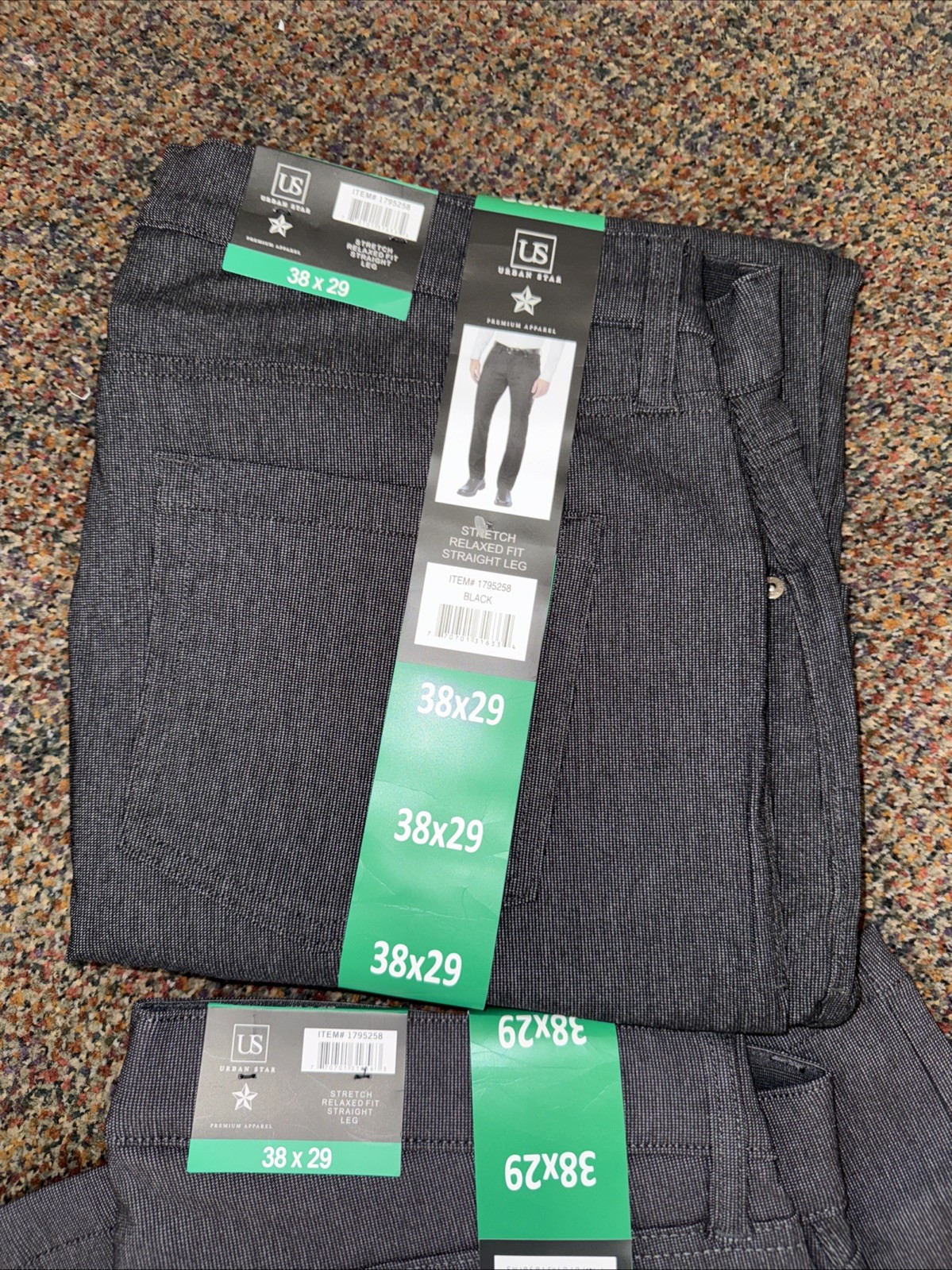 Urban Star Stretch Relaxed Fit Straight Leg Pants BLACK |GRAY 1795258 PICK SIZE