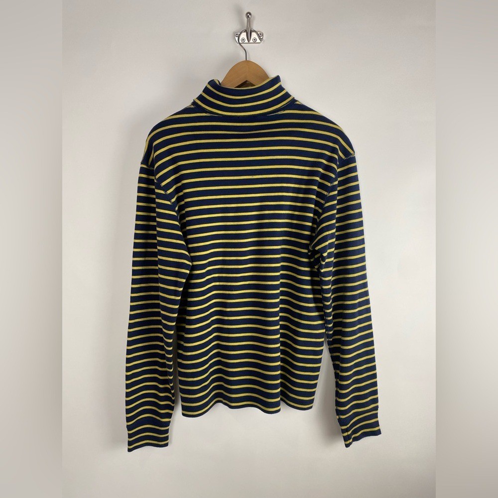 J. Crew Heritage brushed rib-knit turtleneck in navy sun stripe Size M