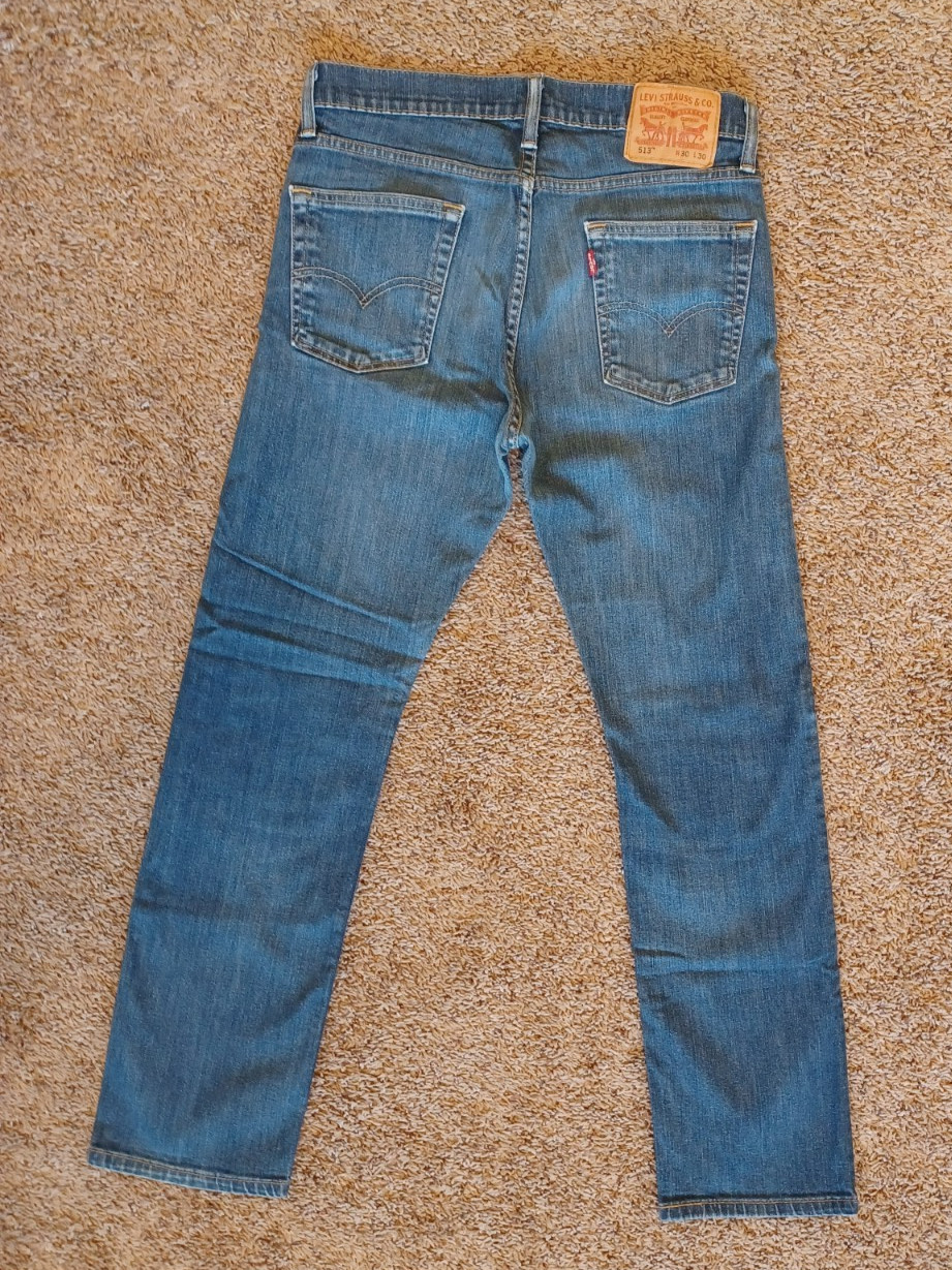 Levis Mens Jeans 513 Slim Straight Red Tab -ACTUAL is 30×29 -(tag is 30×30)