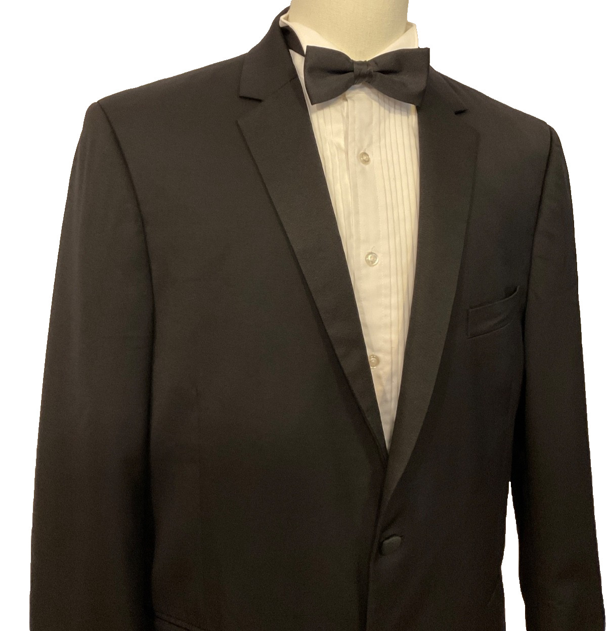 Vera Wang Black Mens Tuxedo Jacket Super 130’s Fine Worsted Wool Formal Wedding