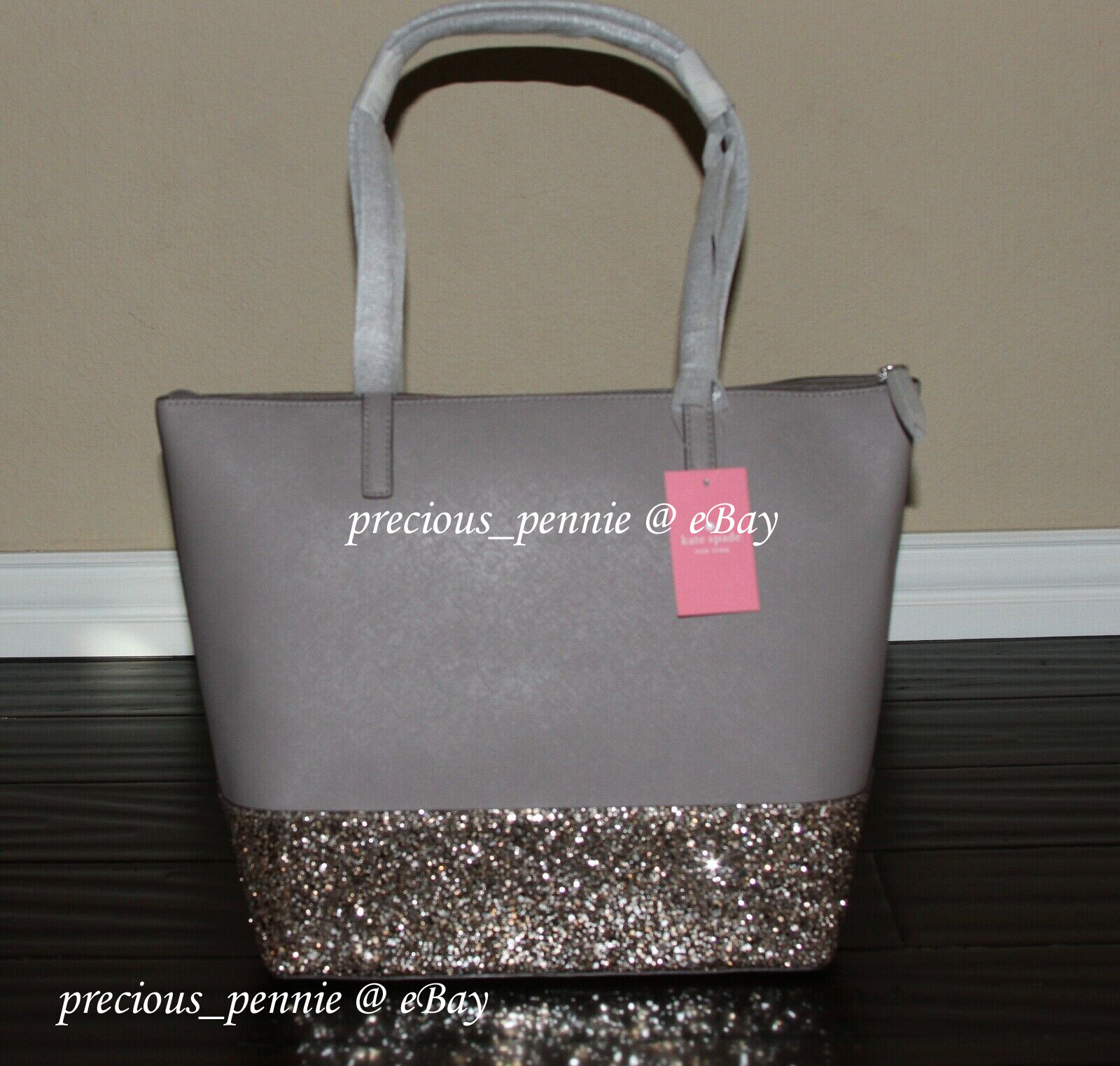 💚 KATE SPADE Greta Court Penny Tote Bag Glitter Purse Handbag Christmas Gift