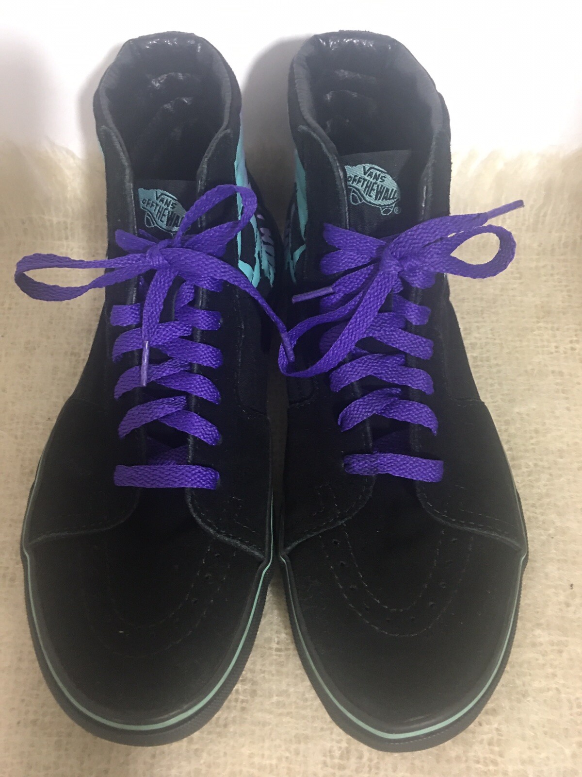 Vans Worlds Skulls Skateboard Shoes US Sz Men 8 Women 9.5 TB40 Black Purple
