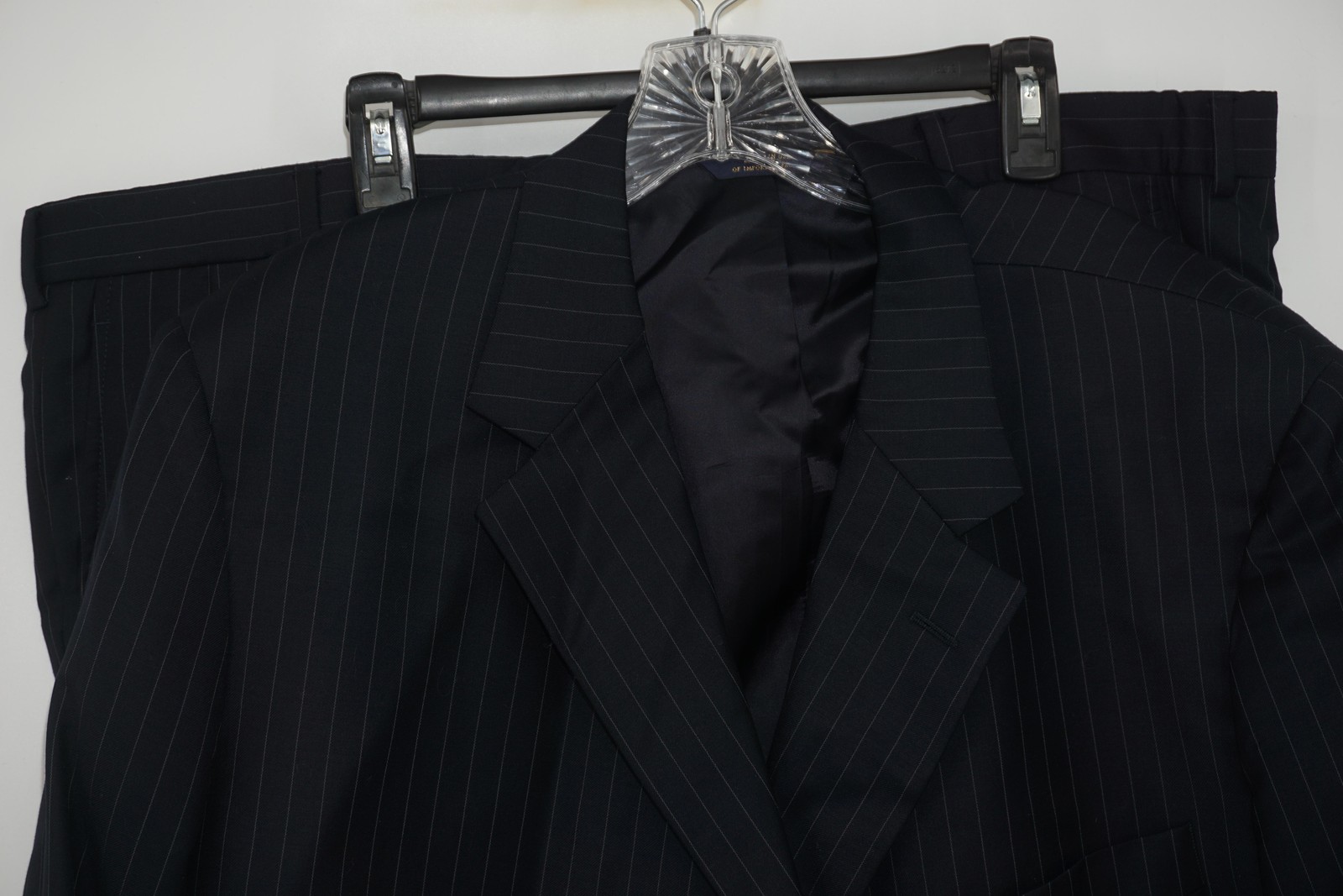 Brooks Brothers Custom Tailored 2-Piece Suit Blue Pinstripe Wool 50R 45×28 USA