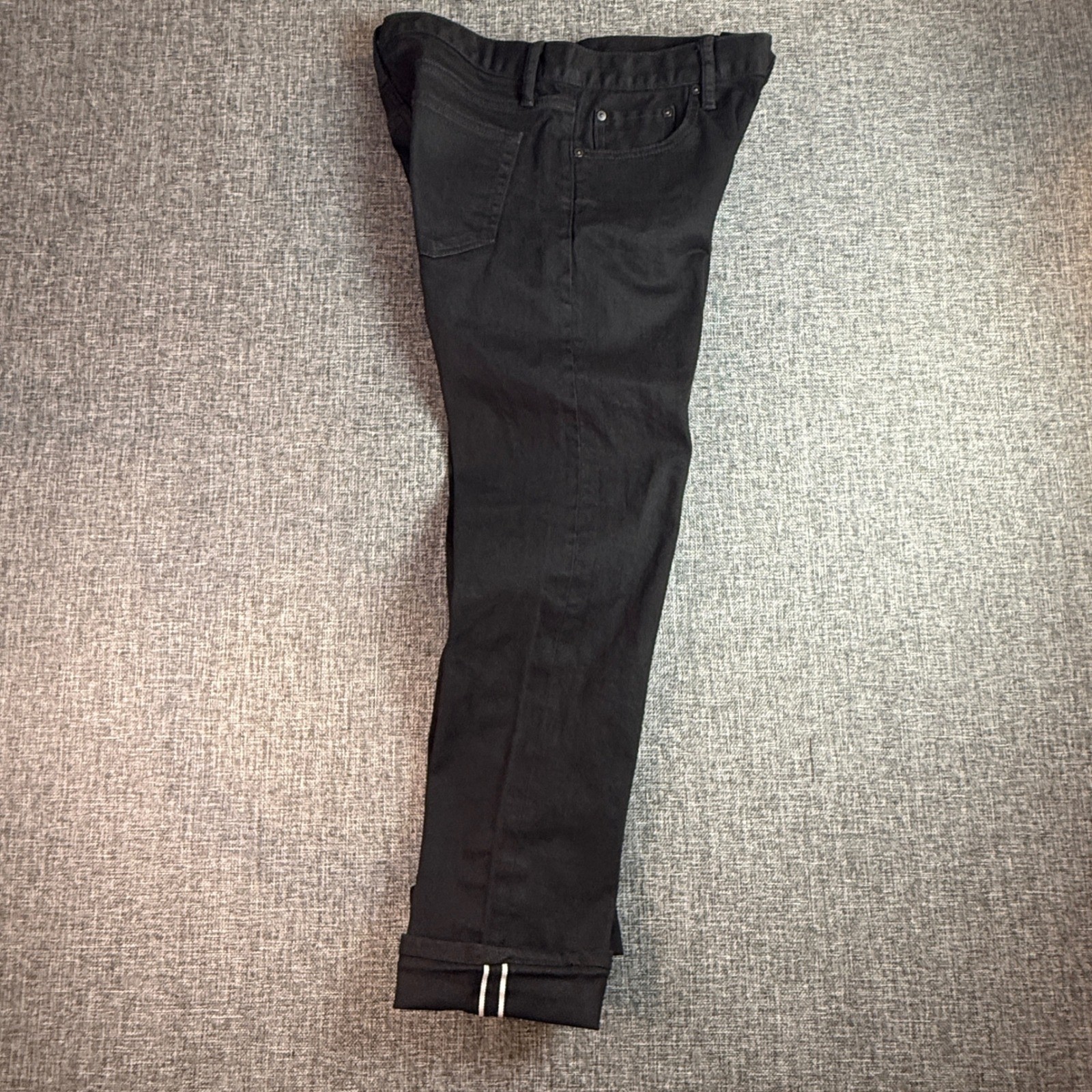 Mens Uniqlo Skinny Jeans | Size 32 | Black Stretch Selvage Denim