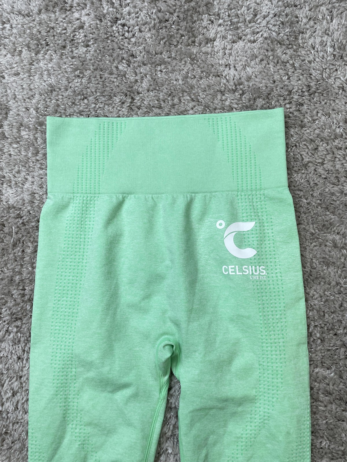 Celsius Live Fit Leggings Womens Medium Green High Waist Seamless Workout Yoga